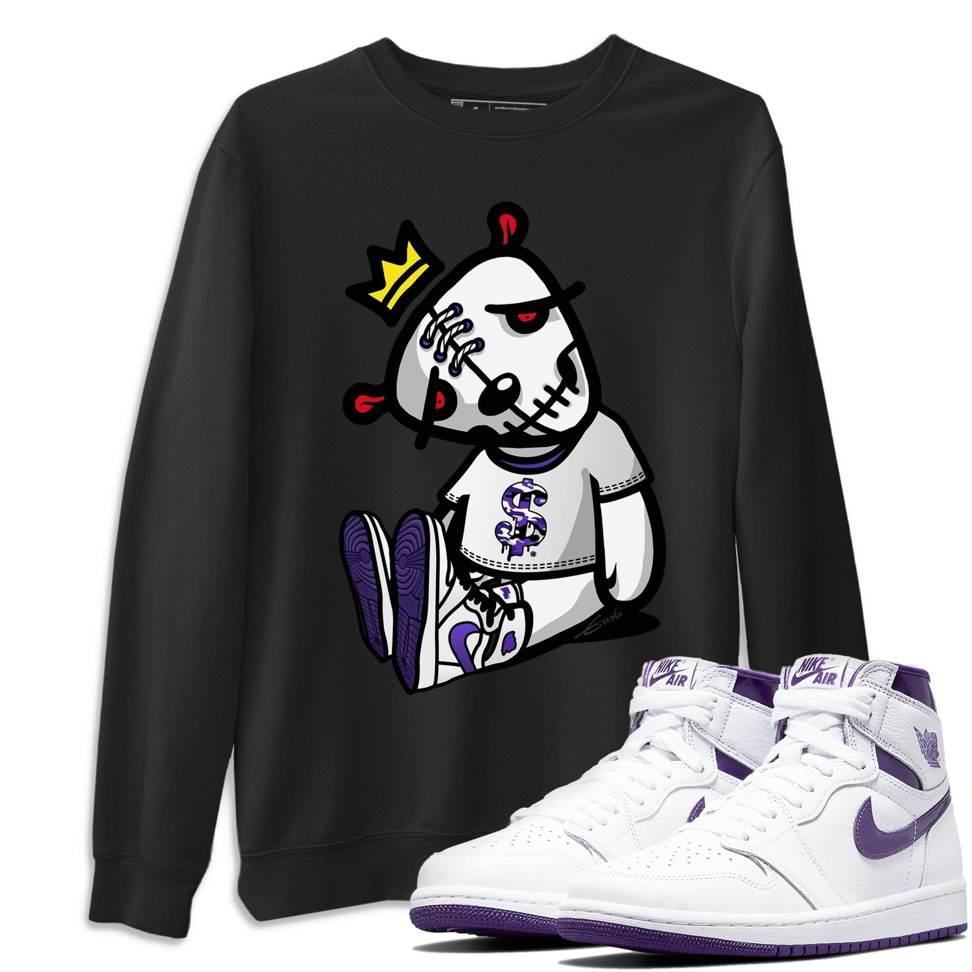 Jordan 1 WMNS Court Purple Shirt To Match Jordans Dead Dolls Sneaker Tees Jordan 1 WMNS Court Purple Drip Gear Zone Sneaker Matching Clothing Unisex Shirts