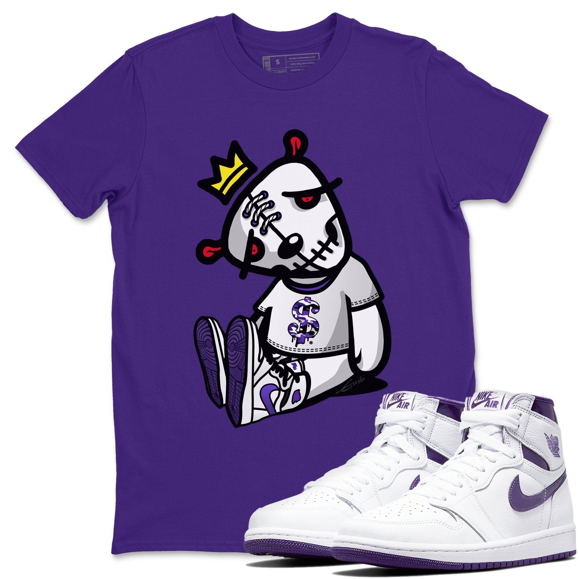 Jordan 1 WMNS Court Purple Shirt To Match Jordans Dead Dolls Sneaker Tees Jordan 1 WMNS Court Purple Drip Gear Zone Sneaker Matching Clothing Unisex Shirts