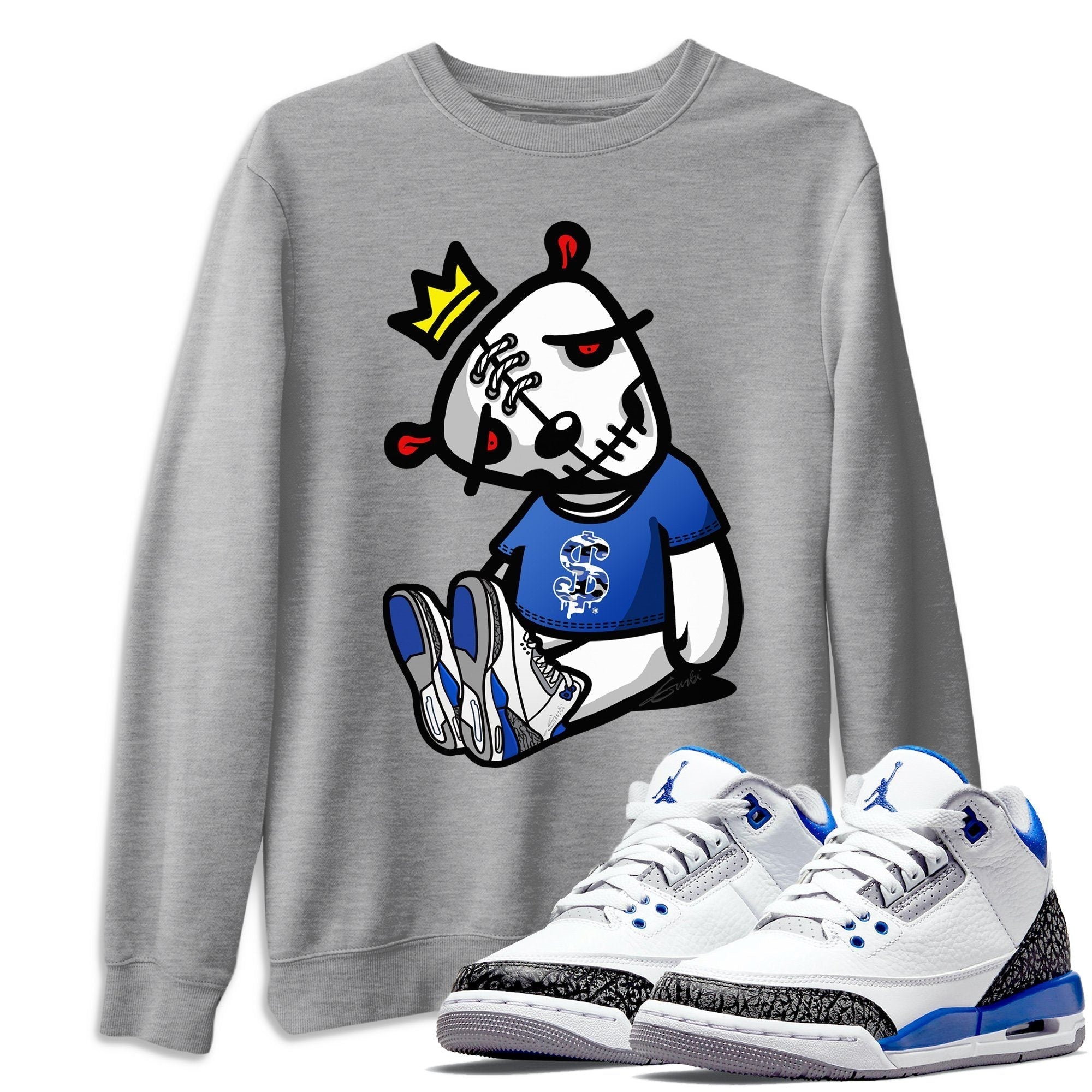 Jordan 3 Racer Blue Shirt To Match Jordans Dead Dolls Sneaker Tees Jordan 3 Racer Blue Drip Gear Zone Sneaker Matching Clothing Unisex Shirts