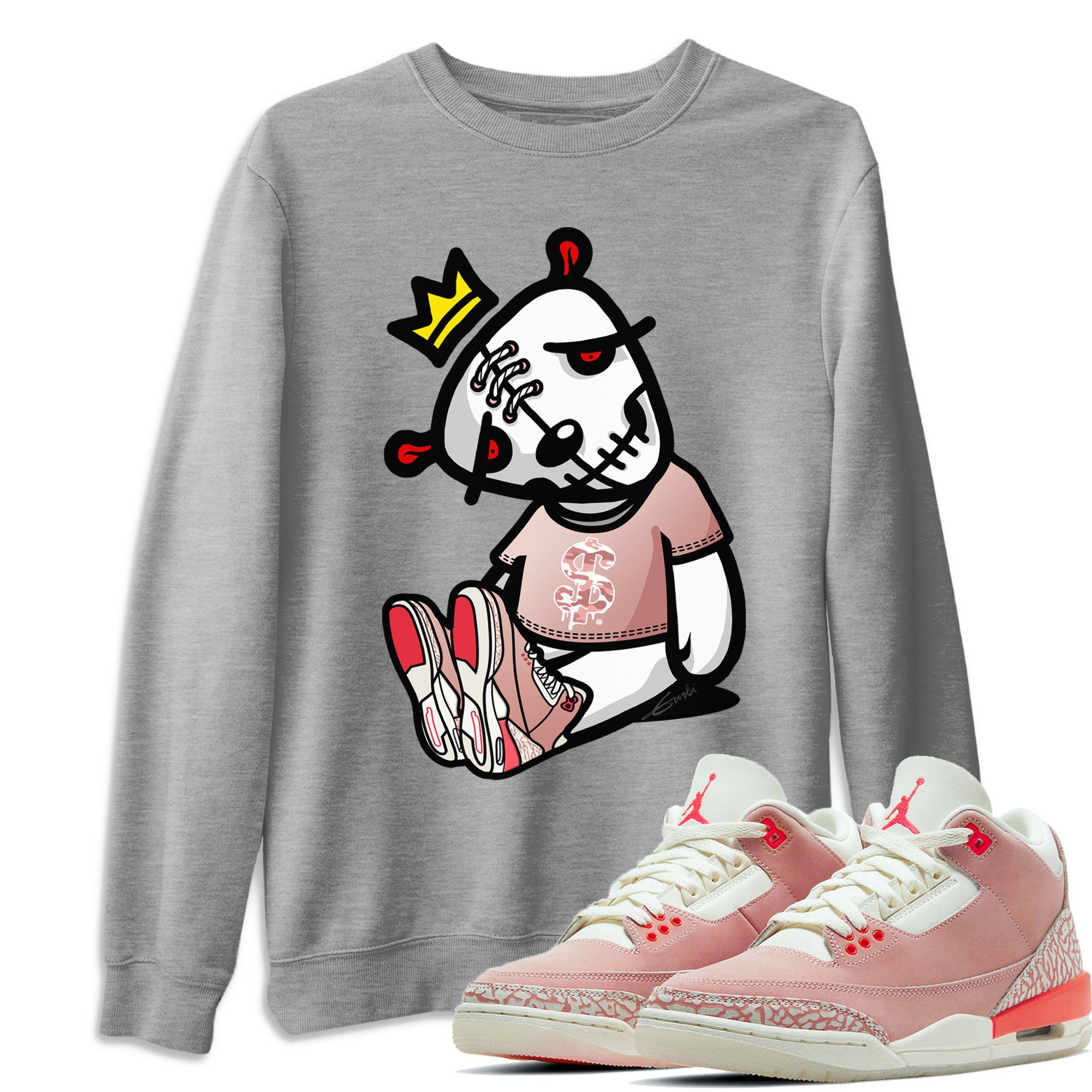Jordan 3 Rust Pink Shirt To Match Jordans Dead Dolls Sneaker Tees Jordan 3 Rust Pink Drip Gear Zone Sneaker Matching Clothing Unisex Shirts