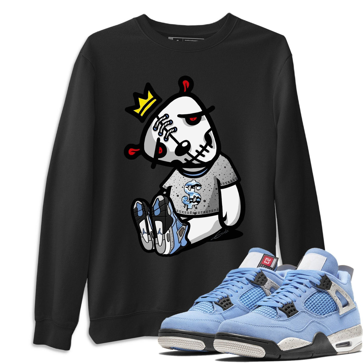 Jordan 4 University Blue Shirt To Match Jordans Dead Dolls Sneaker Tees Jordan 4 University Blue Drip Gear Zone Sneaker Matching Clothing Unisex Shirts