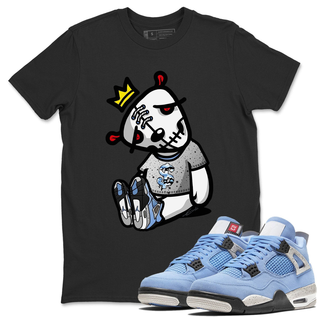 Jordan 4 University Blue Shirt To Match Jordans Dead Dolls Sneaker Tees Jordan 4 University Blue Drip Gear Zone Sneaker Matching Clothing Unisex Shirts