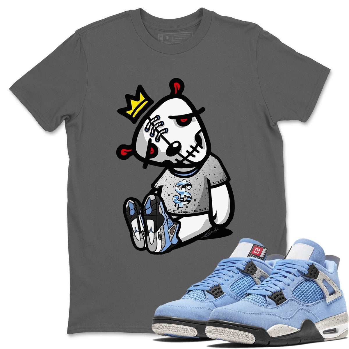 Jordan 4 University Blue Shirt To Match Jordans Dead Dolls Sneaker Tees Jordan 4 University Blue Drip Gear Zone Sneaker Matching Clothing Unisex Shirts