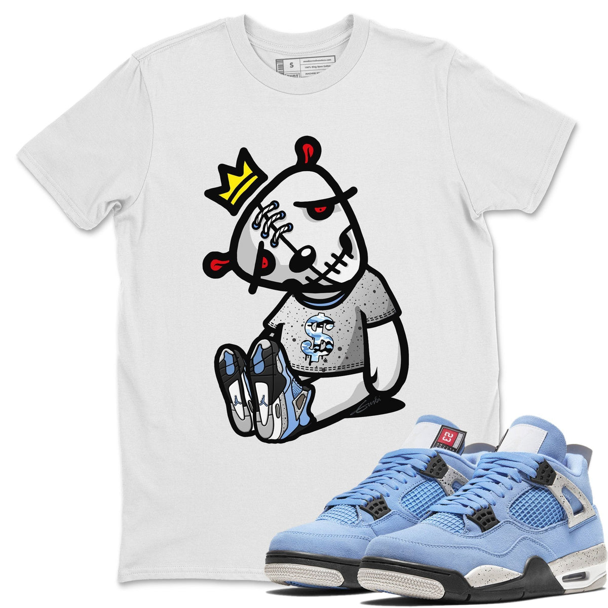 Jordan 4 University Blue Shirt To Match Jordans Dead Dolls Sneaker Tees Jordan 4 University Blue Drip Gear Zone Sneaker Matching Clothing Unisex Shirts