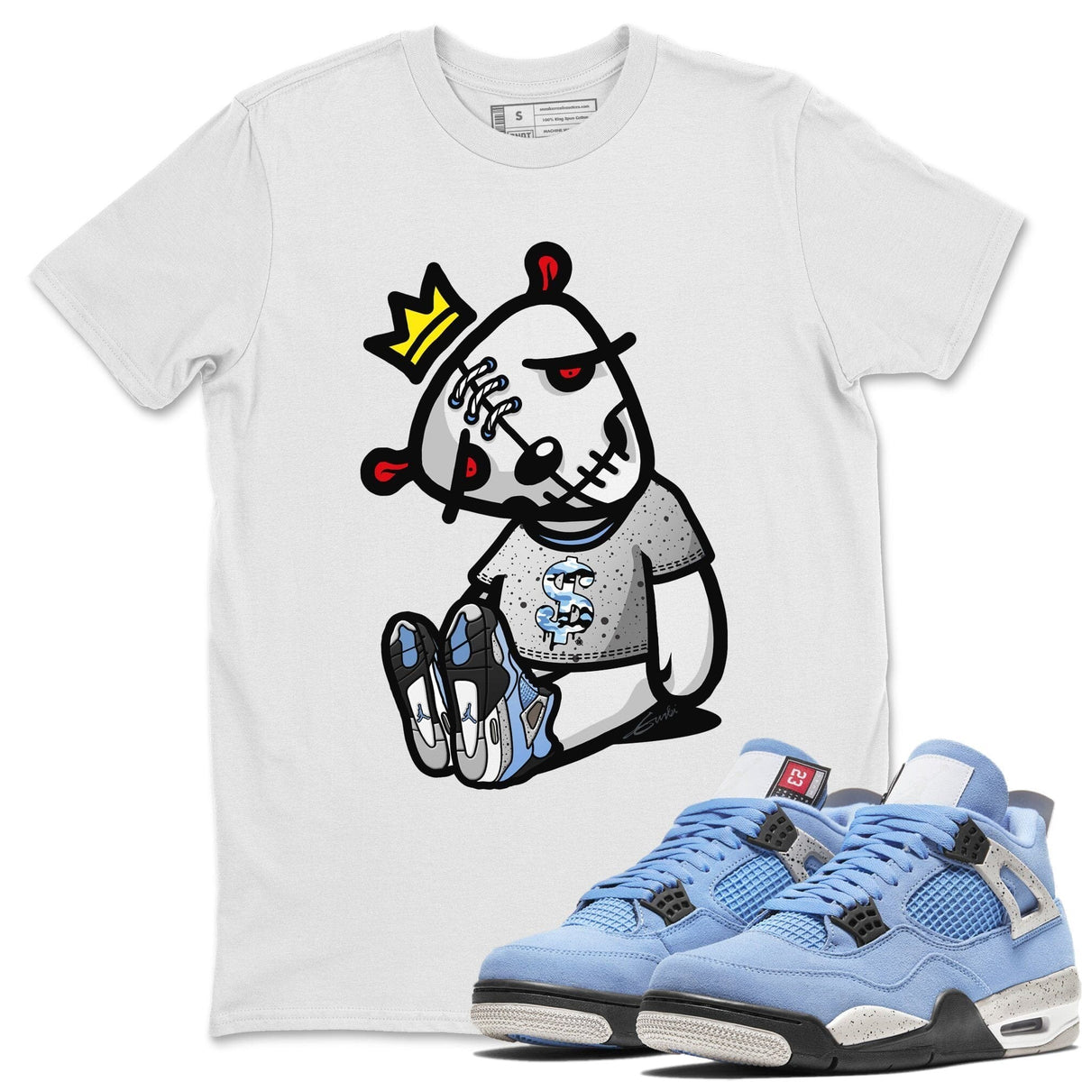Jordan 4 University Blue Shirt To Match Jordans Dead Dolls Sneaker Tees Jordan 4 University Blue Drip Gear Zone Sneaker Matching Clothing Unisex Shirts