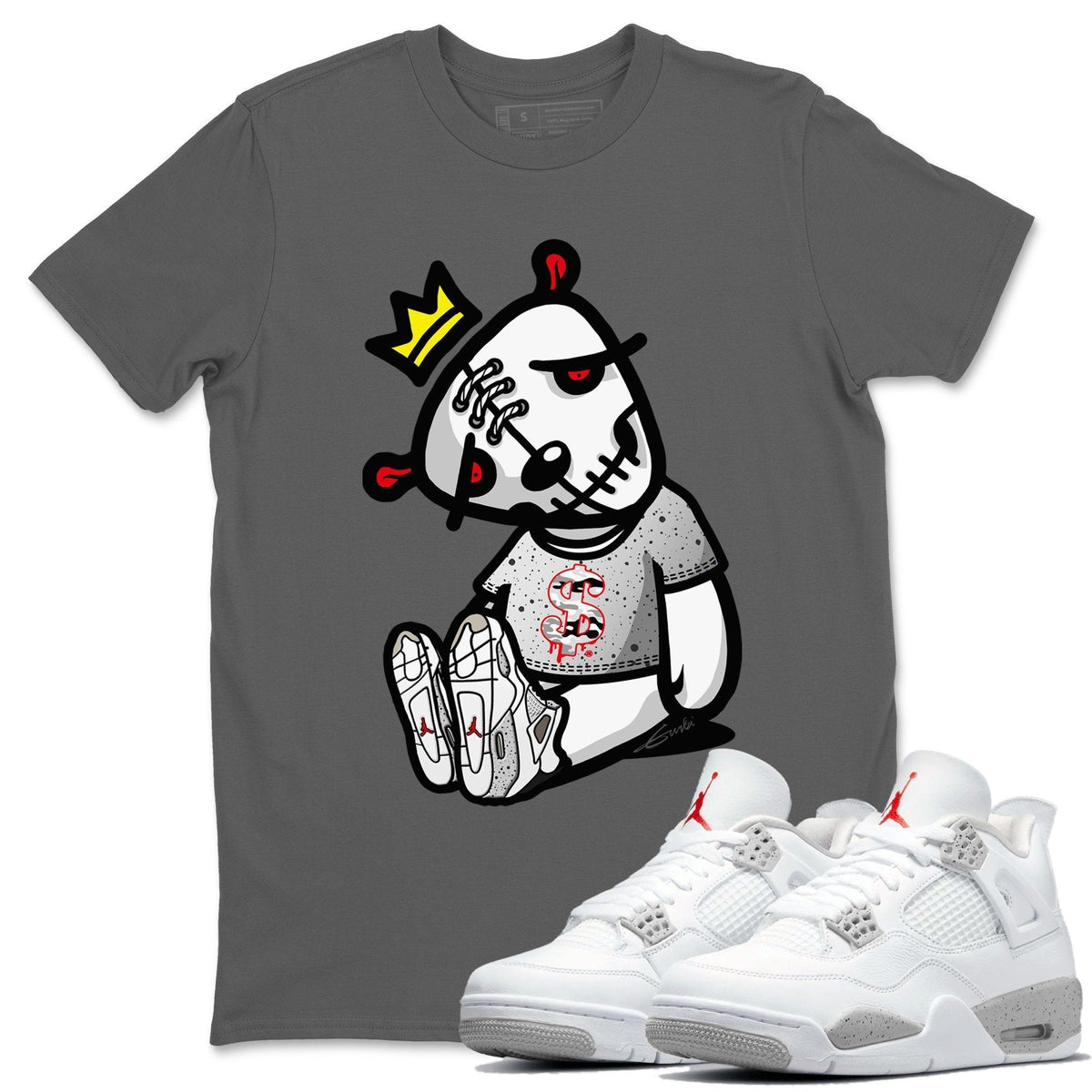 Jordan 4 Tech Grey Shirt To Match Jordans Dead Dolls Sneaker Tees Jordan 4 Tech Grey Drip Gear Zone Sneaker Matching Clothing Unisex Shirts
