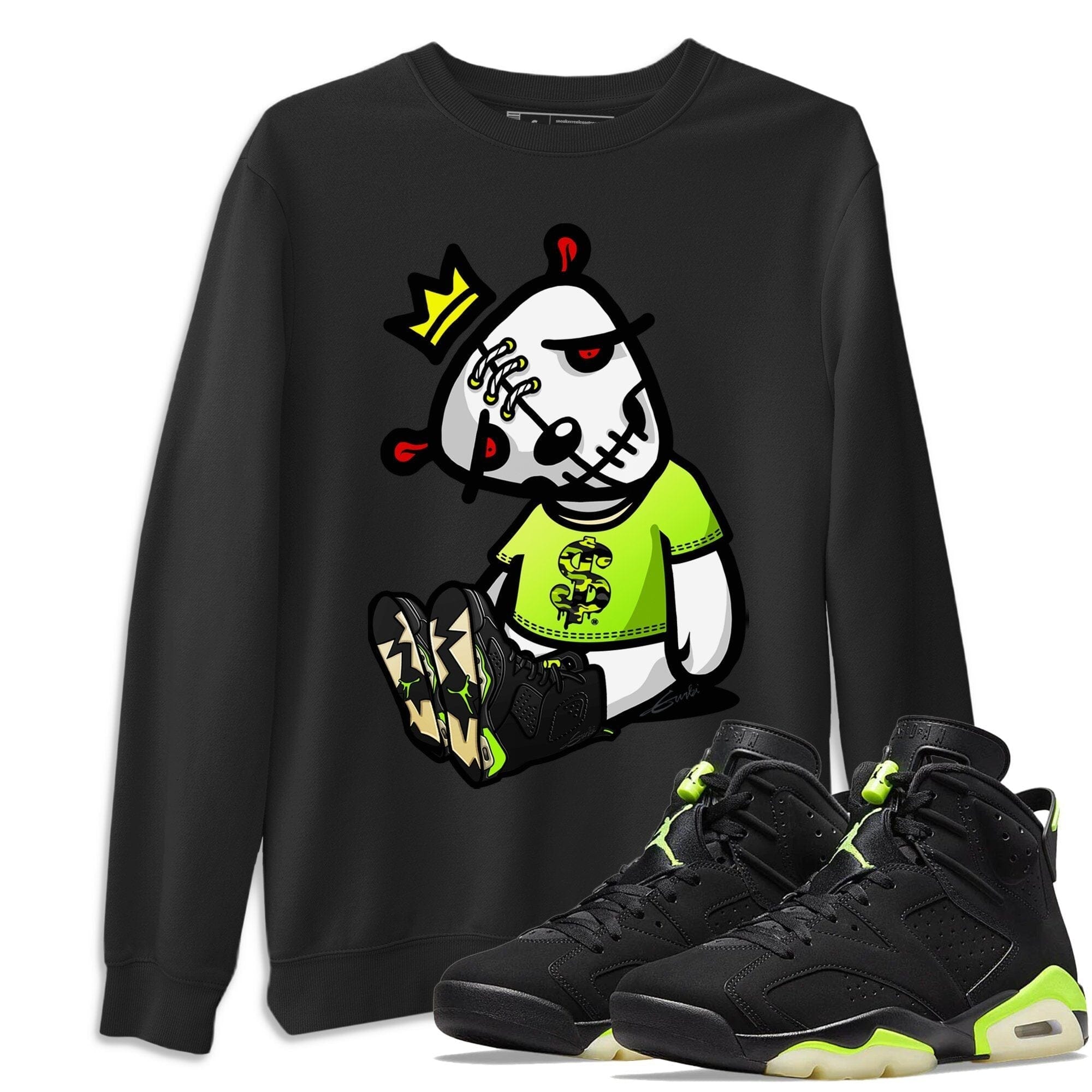 Jordan 6 Electric Green Shirt To Match Jordans Dead Dolls Sneaker Tees Jordan 6 Electric Green Drip Gear Zone Sneaker Matching Clothing Unisex Shirts