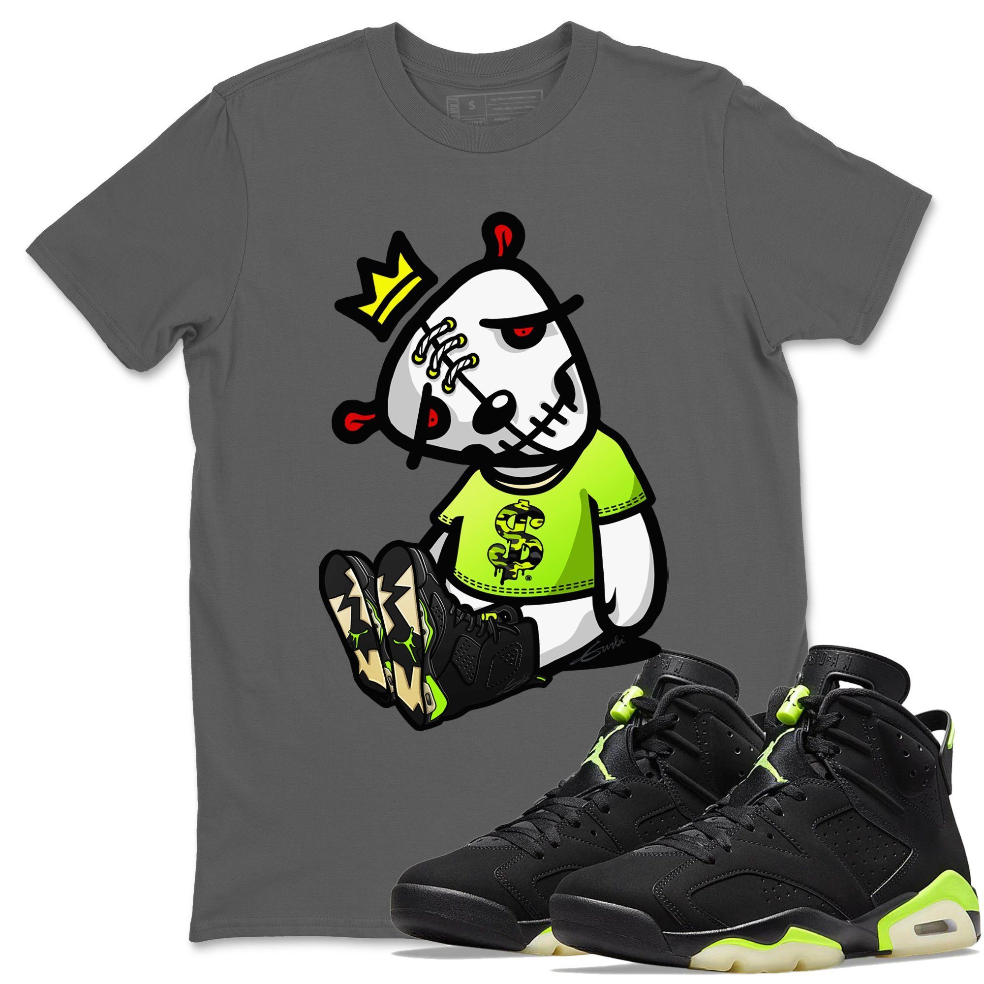 Jordan 6 Electric Green Shirt To Match Jordans Dead Dolls Sneaker Tees Jordan 6 Electric Green Drip Gear Zone Sneaker Matching Clothing Unisex Shirts
