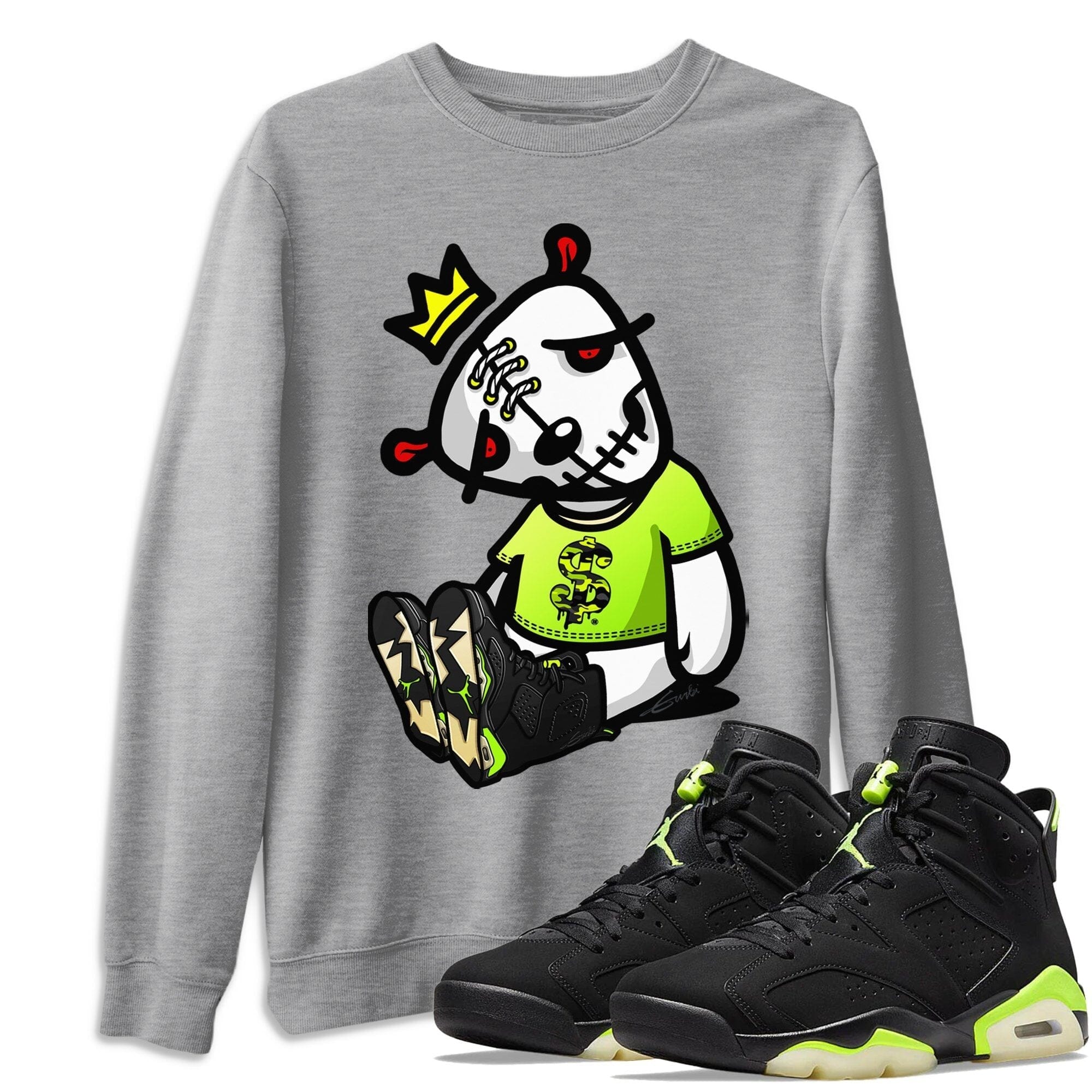 Jordan 6 Electric Green Shirt To Match Jordans Dead Dolls Sneaker Tees Jordan 6 Electric Green Drip Gear Zone Sneaker Matching Clothing Unisex Shirts