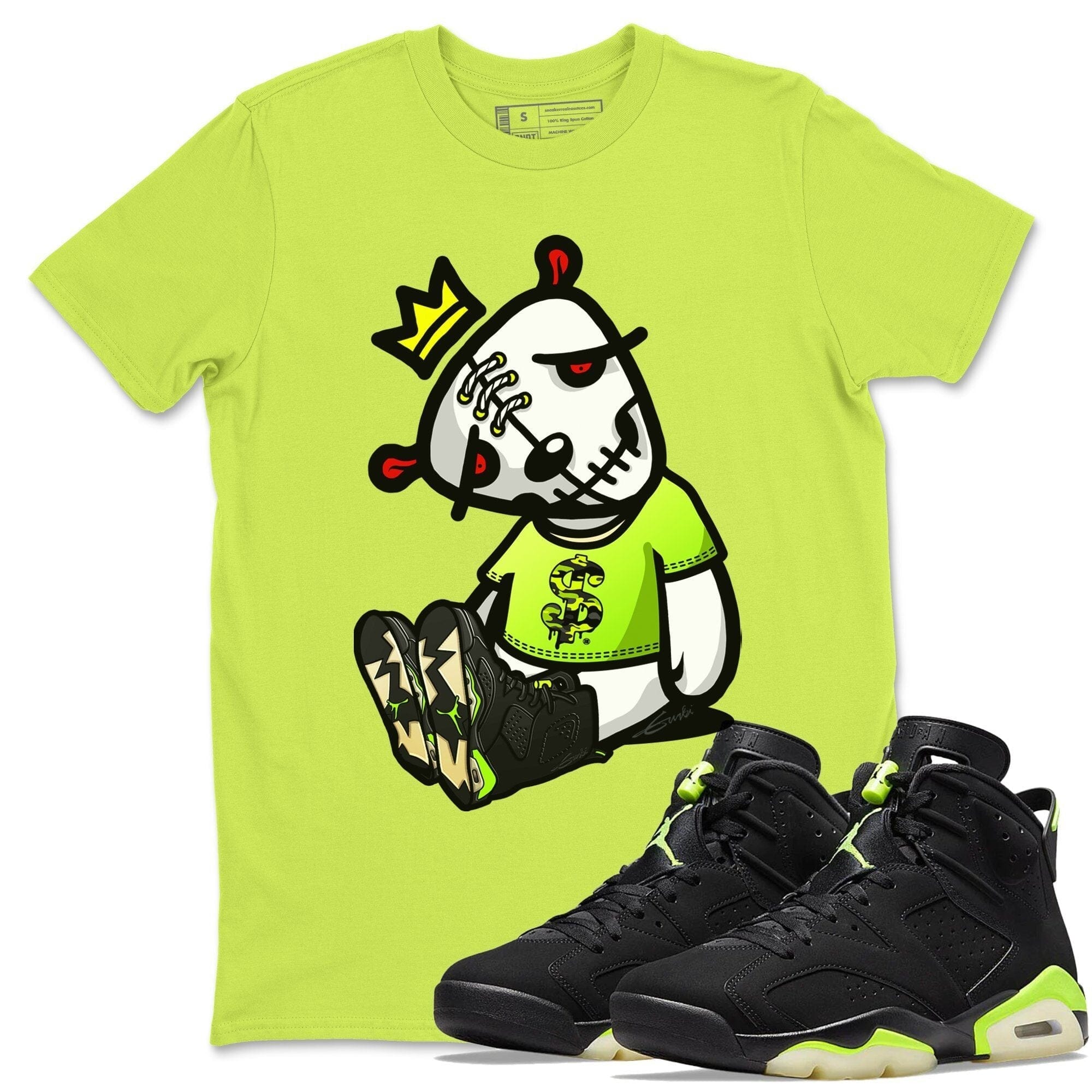 Jordan 6 Electric Green Shirt To Match Jordans Dead Dolls Sneaker Tees Jordan 6 Electric Green Drip Gear Zone Sneaker Matching Clothing Unisex Shirts