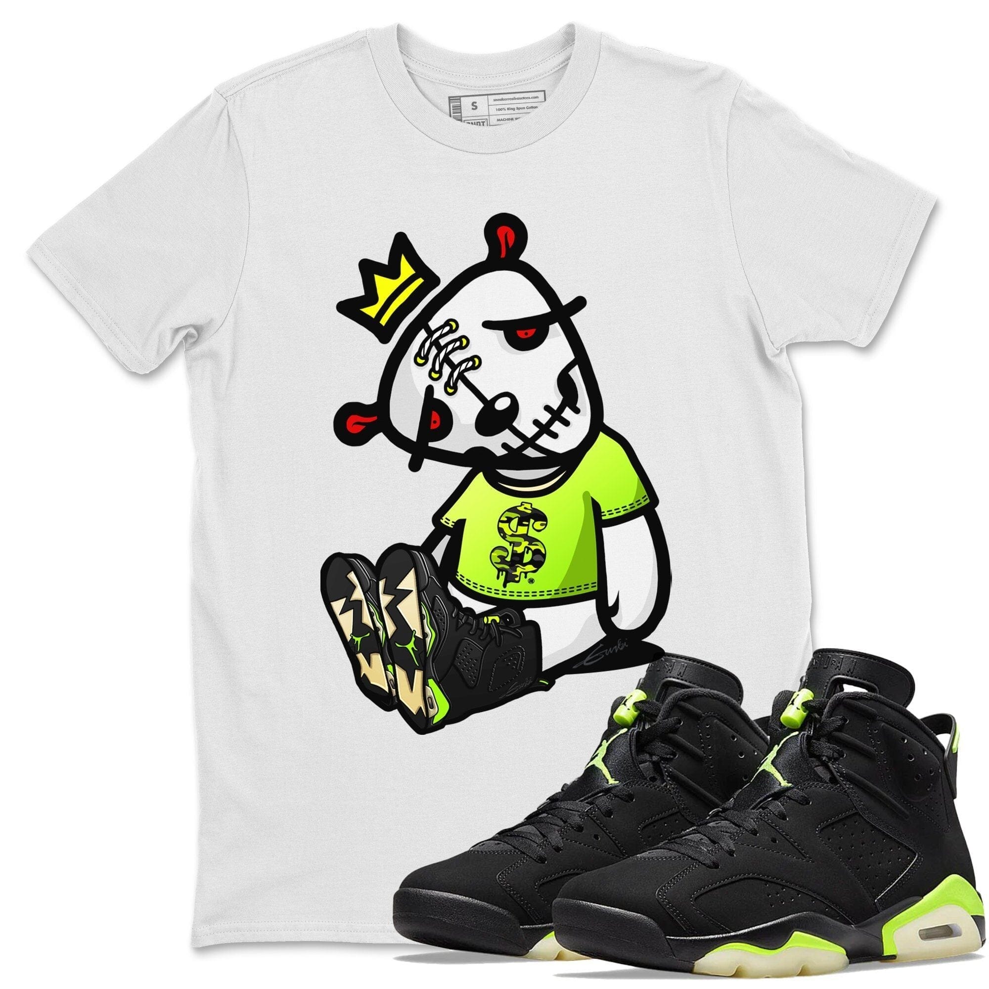 Jordan 6 Electric Green Shirt To Match Jordans Dead Dolls Sneaker Tees Jordan 6 Electric Green Drip Gear Zone Sneaker Matching Clothing Unisex Shirts