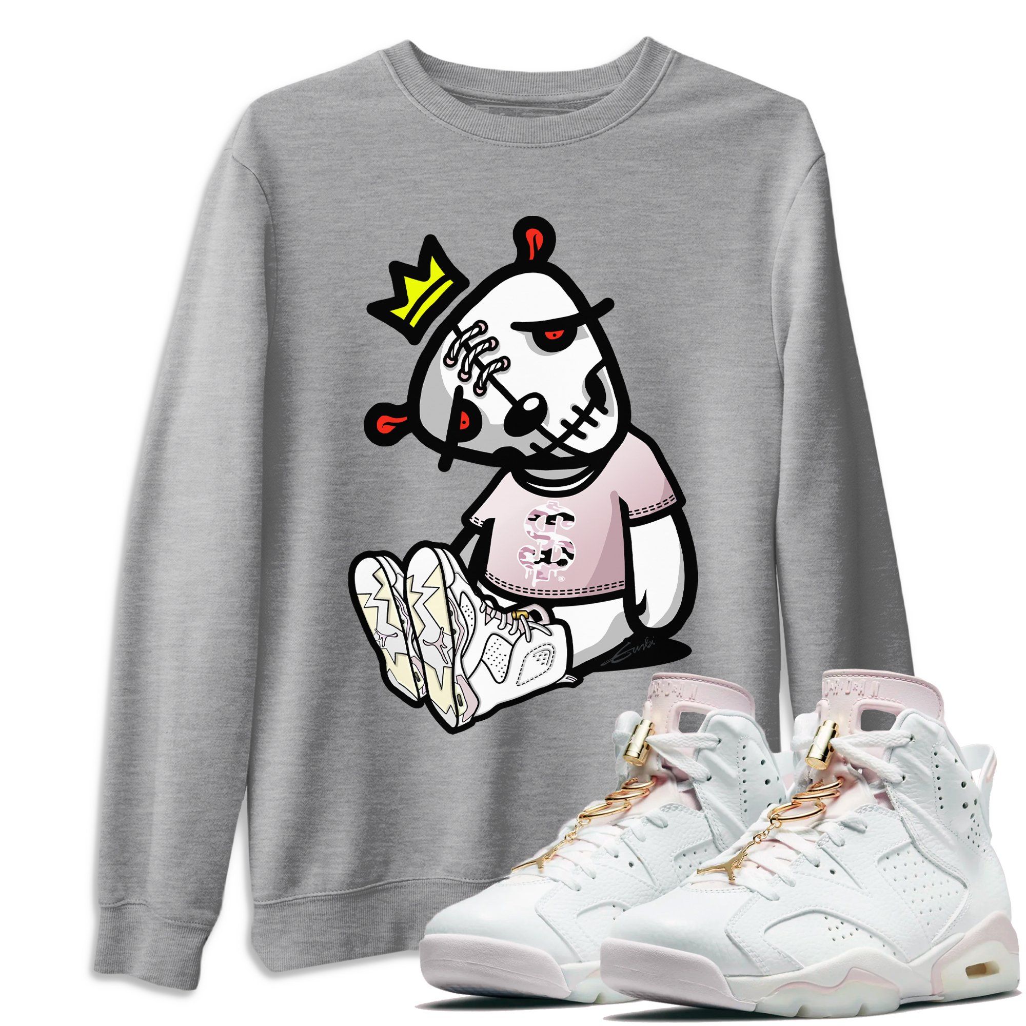 Dead Dolls Unisex Adult Tops - Air Jordan 6 Gold Hoops