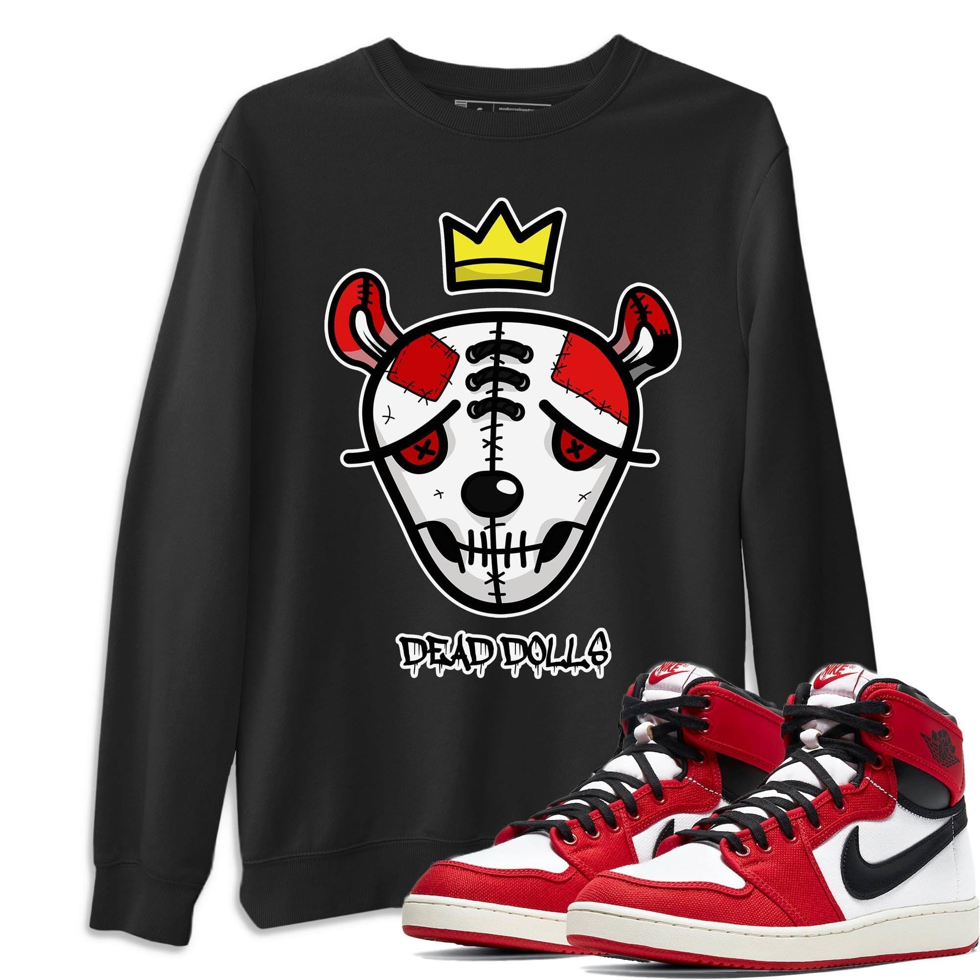 Jordan 1 Chicago Sneaker Matching T-Shirt Dead Dolls Face Sneaker Tees Jordan 1 Chicago Sneaker Release Tees Crew Neck Tees