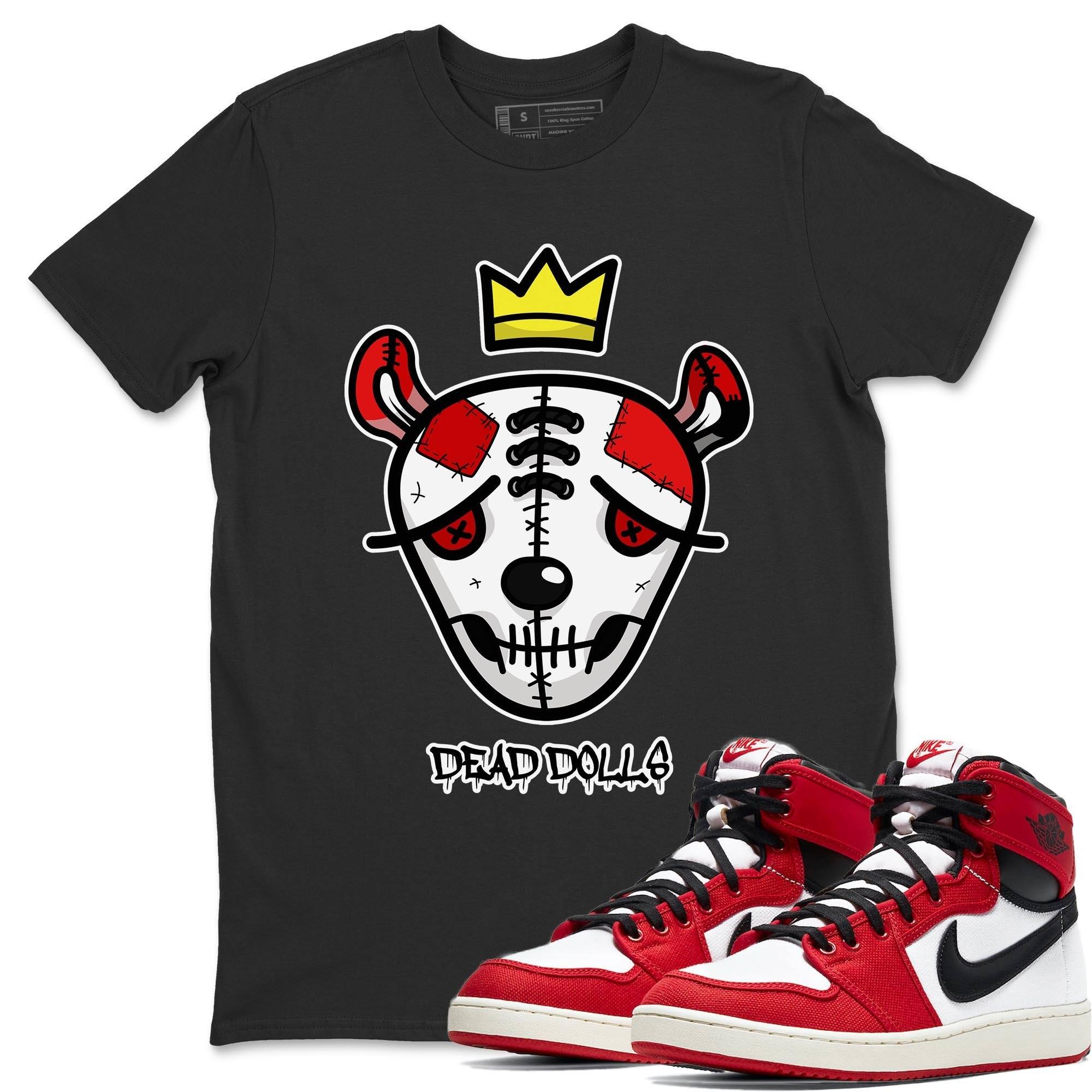 Jordan 1 Chicago Sneaker Matching T-Shirt Dead Dolls Face Sneaker Tees Jordan 1 Chicago Sneaker Release Tees Crew Neck Tees