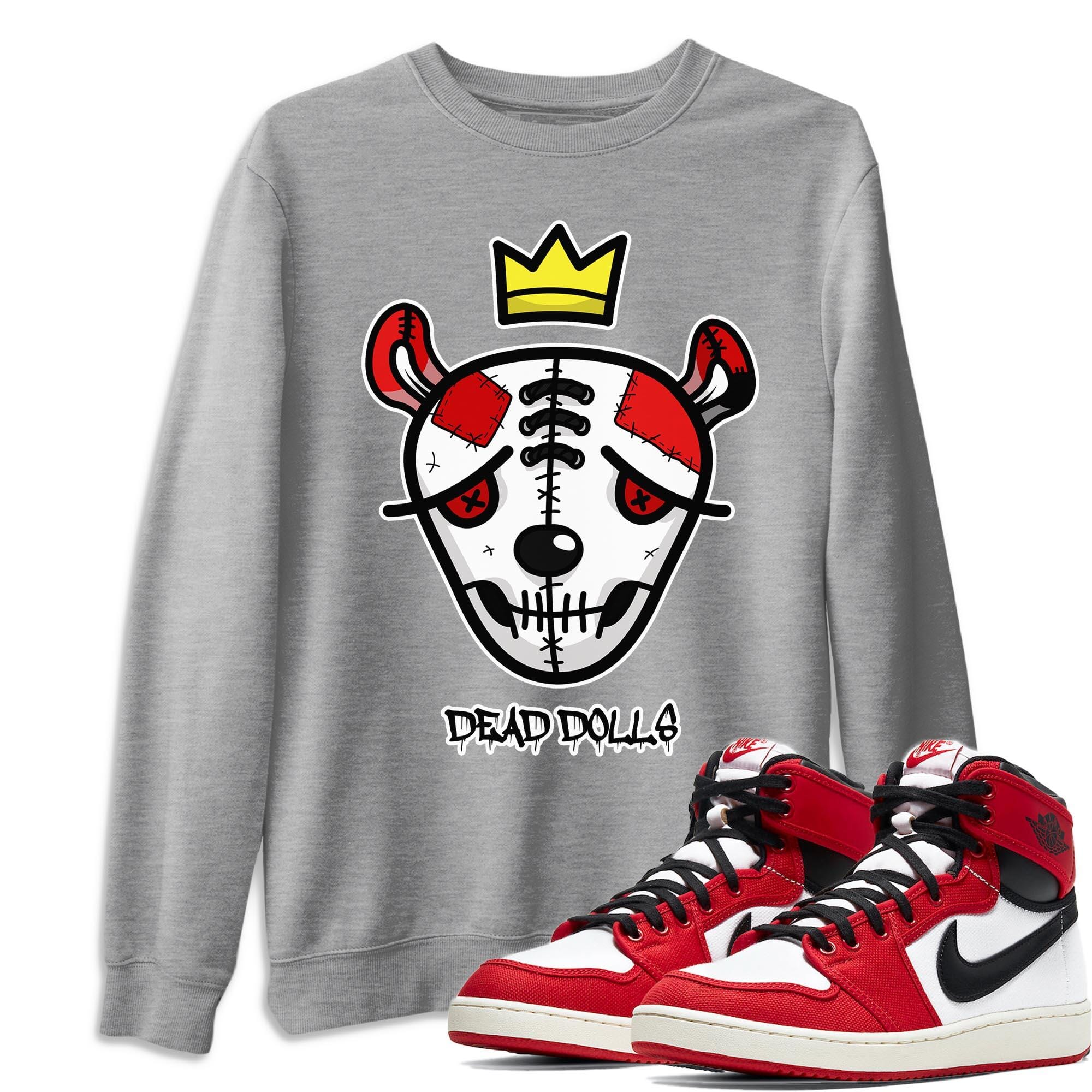 Jordan 1 Chicago Sneaker Matching T-Shirt Dead Dolls Face Sneaker Tees Jordan 1 Chicago Sneaker Release Tees Crew Neck Tees