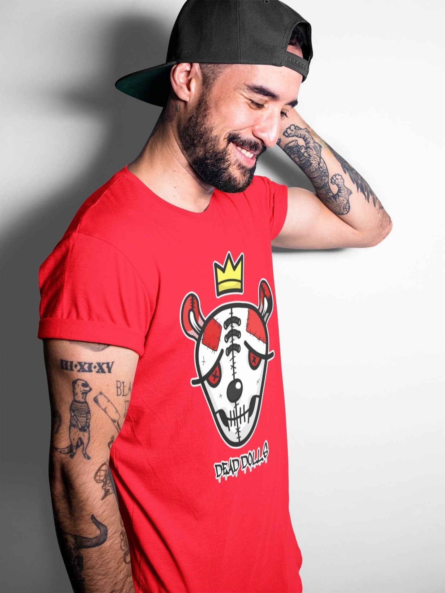 Jordan 1 Chicago Sneaker Matching T-Shirt Dead Dolls Face Sneaker Tees Jordan 1 Chicago Sneaker Release Tees Crew Neck Tees