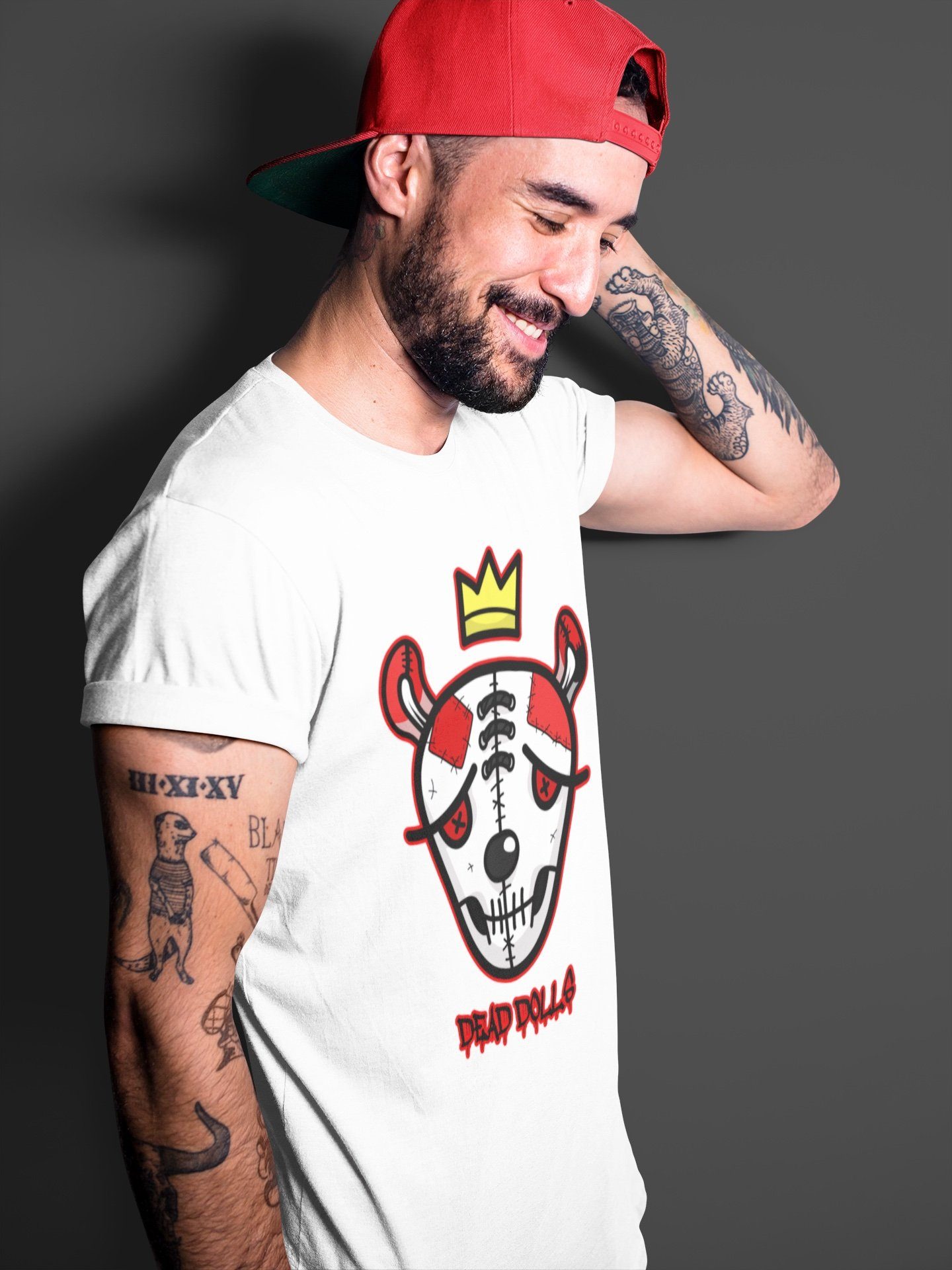 Jordan 1 Chicago Sneaker Matching T-Shirt Dead Dolls Face Sneaker Tees Jordan 1 Chicago Sneaker Release Tees Crew Neck Tees