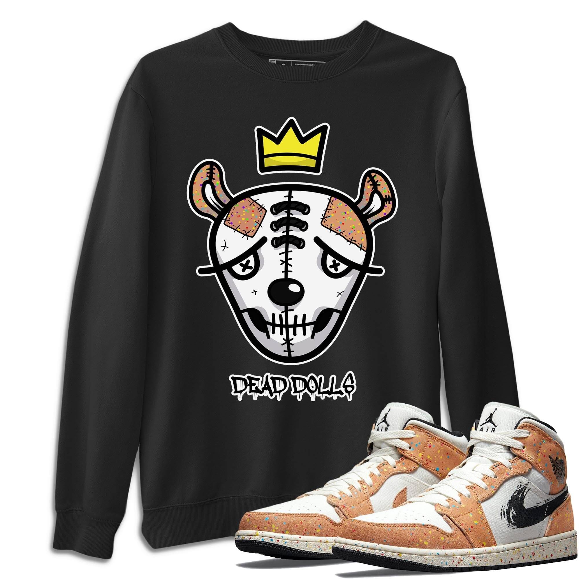 Jordan 1 Brushstroke Sneaker Matching T-Shirt Dead Dolls Face Sneaker Tees Jordan 1 Brushstroke Sneaker Release Tees Crew Neck Tees