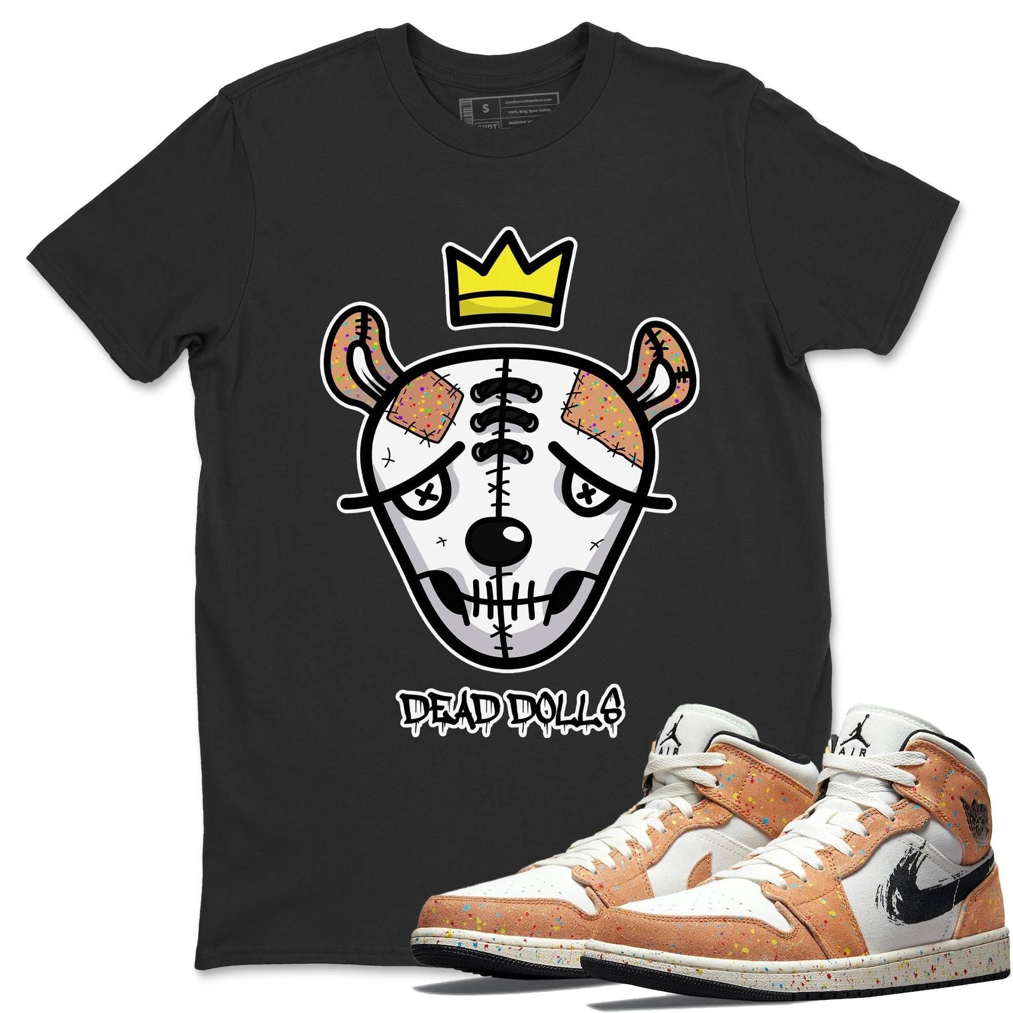 Jordan 1 Brushstroke Sneaker Matching T-Shirt Dead Dolls Face Sneaker Tees Jordan 1 Brushstroke Sneaker Release Tees Crew Neck Tees