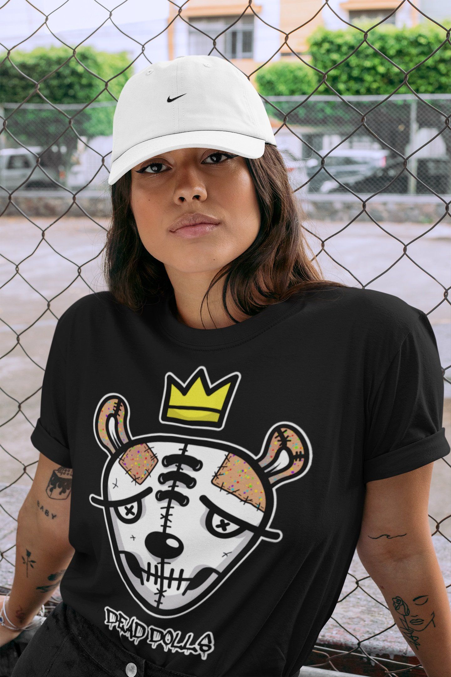 Jordan 1 Brushstroke Sneaker Matching T-Shirt Dead Dolls Face Sneaker Tees Jordan 1 Brushstroke Sneaker Release Tees Crew Neck Tees