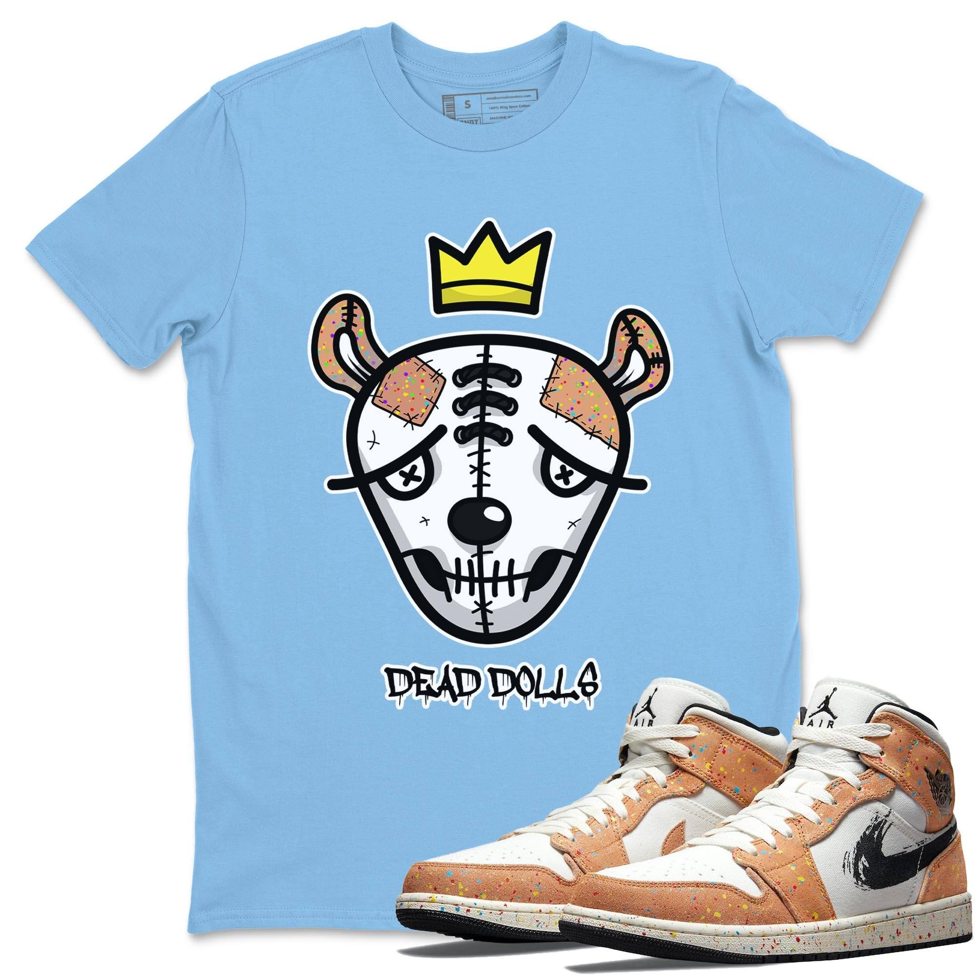 Jordan 1 Brushstroke Sneaker Matching T-Shirt Dead Dolls Face Sneaker Tees Jordan 1 Brushstroke Sneaker Release Tees Crew Neck Tees