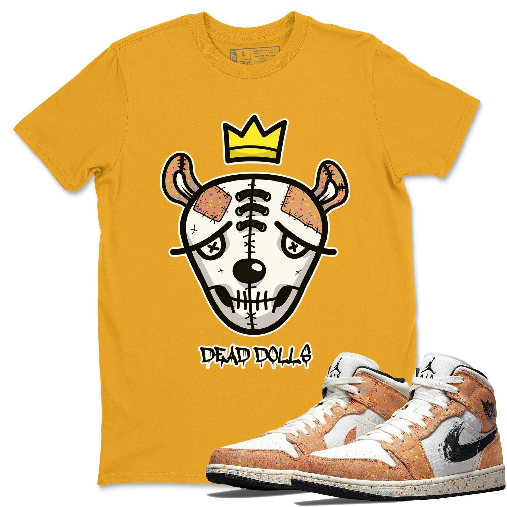 Jordan 1 Brushstroke Sneaker Matching T-Shirt Dead Dolls Face Sneaker Tees Jordan 1 Brushstroke Sneaker Release Tees Crew Neck Tees