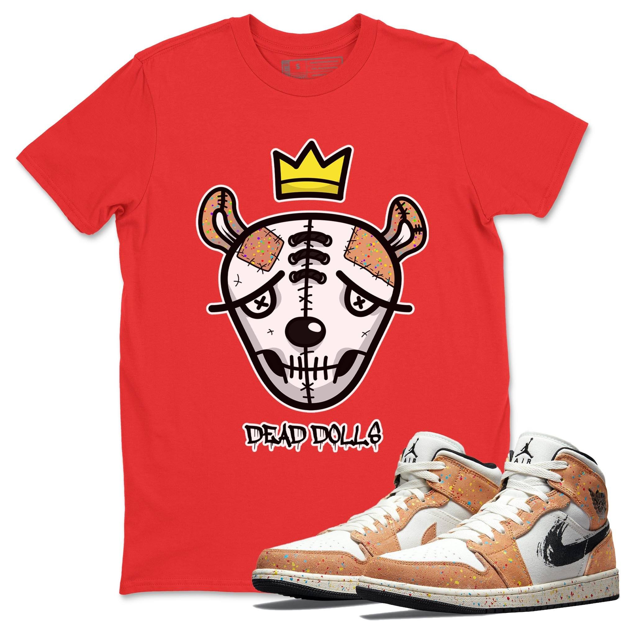 Jordan 1 Brushstroke Sneaker Matching T-Shirt Dead Dolls Face Sneaker Tees Jordan 1 Brushstroke Sneaker Release Tees Crew Neck Tees