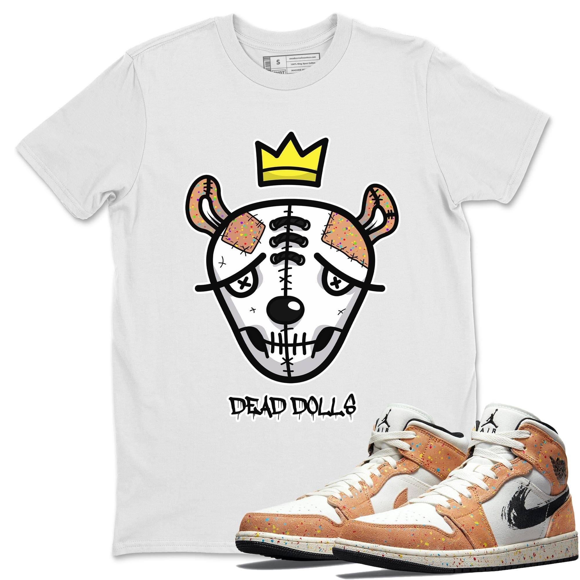 Jordan 1 Brushstroke Sneaker Matching T-Shirt Dead Dolls Face Sneaker Tees Jordan 1 Brushstroke Sneaker Release Tees Crew Neck Tees