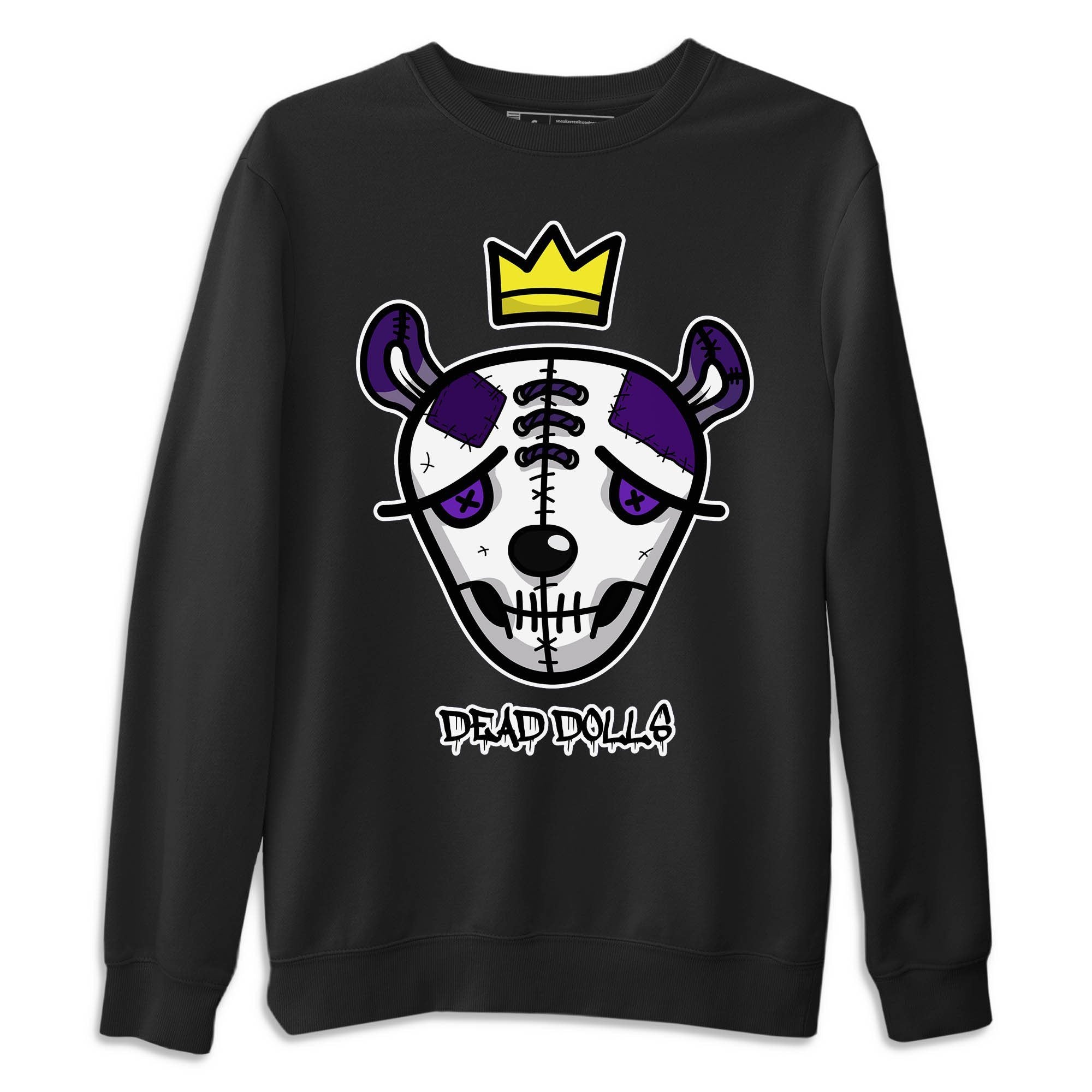 Jordan 1 WMNS Court Purple Shirt To Match Jordans Dead Dolls Face Sneaker Tees Jordan 1 WMNS Court Purple Drip Gear Zone Sneaker Matching Clothing Unisex Shirts