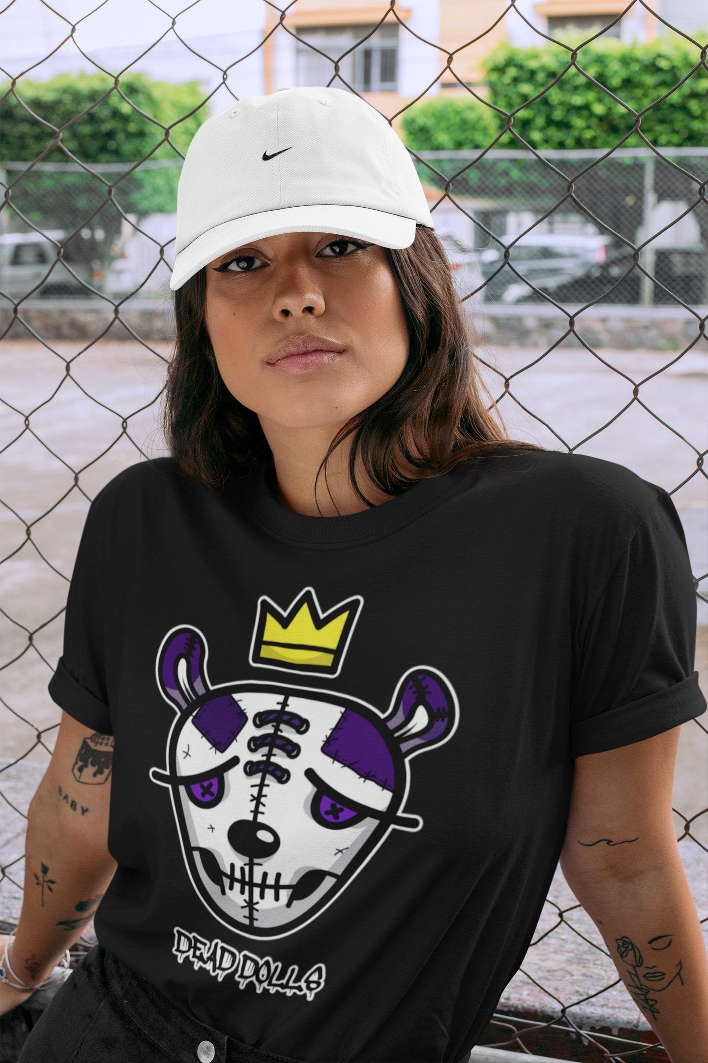 Jordan 1 WMNS Court Purple Shirt To Match Jordans Dead Dolls Face Sneaker Tees Jordan 1 WMNS Court Purple Drip Gear Zone Sneaker Matching Clothing Unisex Shirts