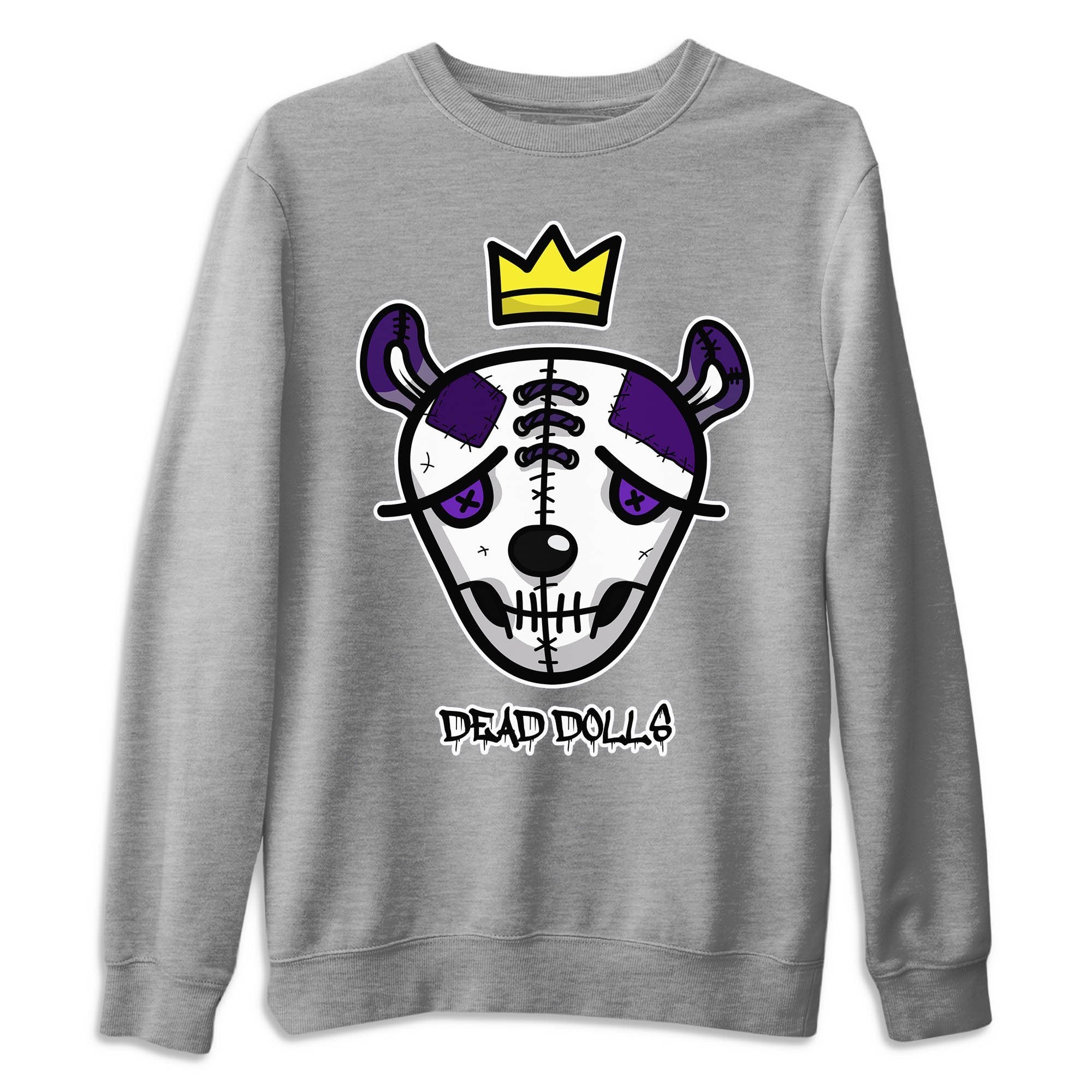 Jordan 1 WMNS Court Purple Shirt To Match Jordans Dead Dolls Face Sneaker Tees Jordan 1 WMNS Court Purple Drip Gear Zone Sneaker Matching Clothing Unisex Shirts