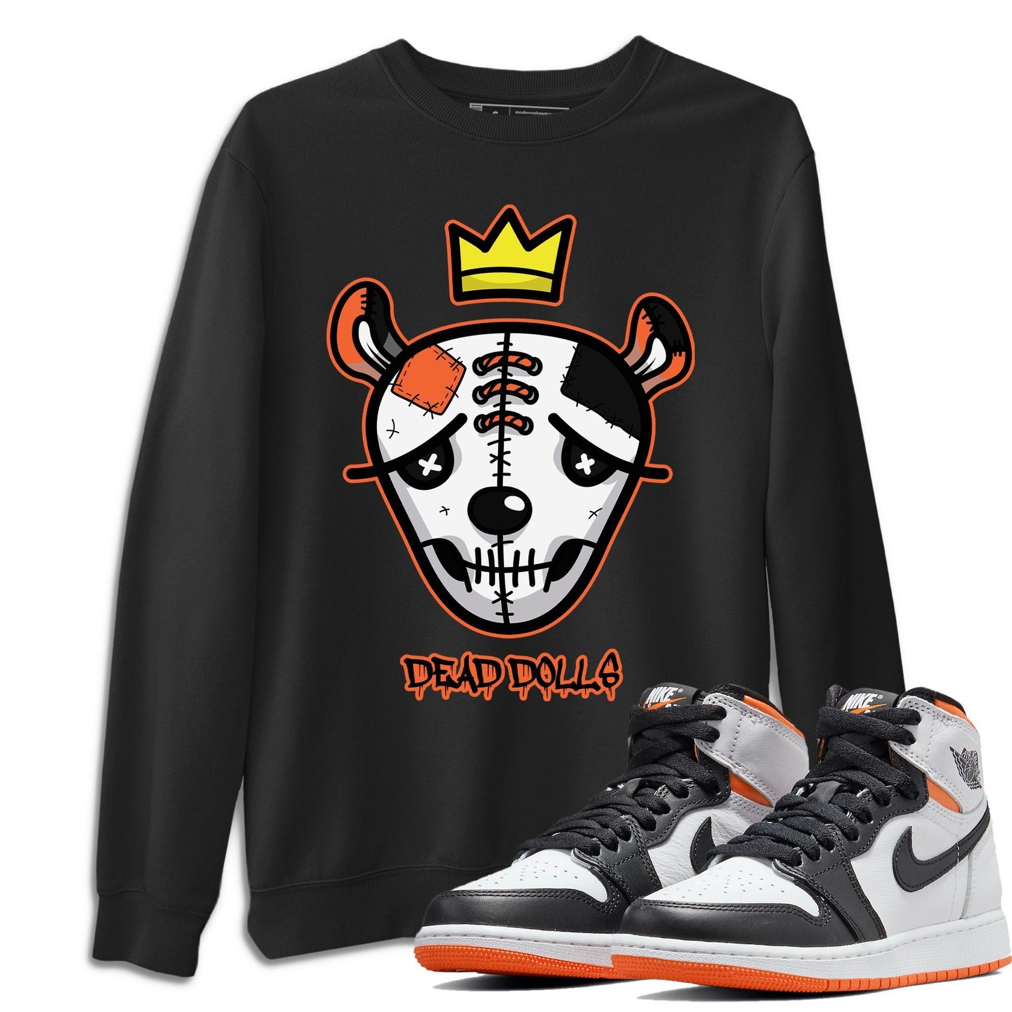 Jordan 1 Electro Orange Sneaker Matching T-Shirt Dead Dolls Face Sneaker Tees Jordan 1 Electro Orange Sneaker Release Tees Crew Neck Tees