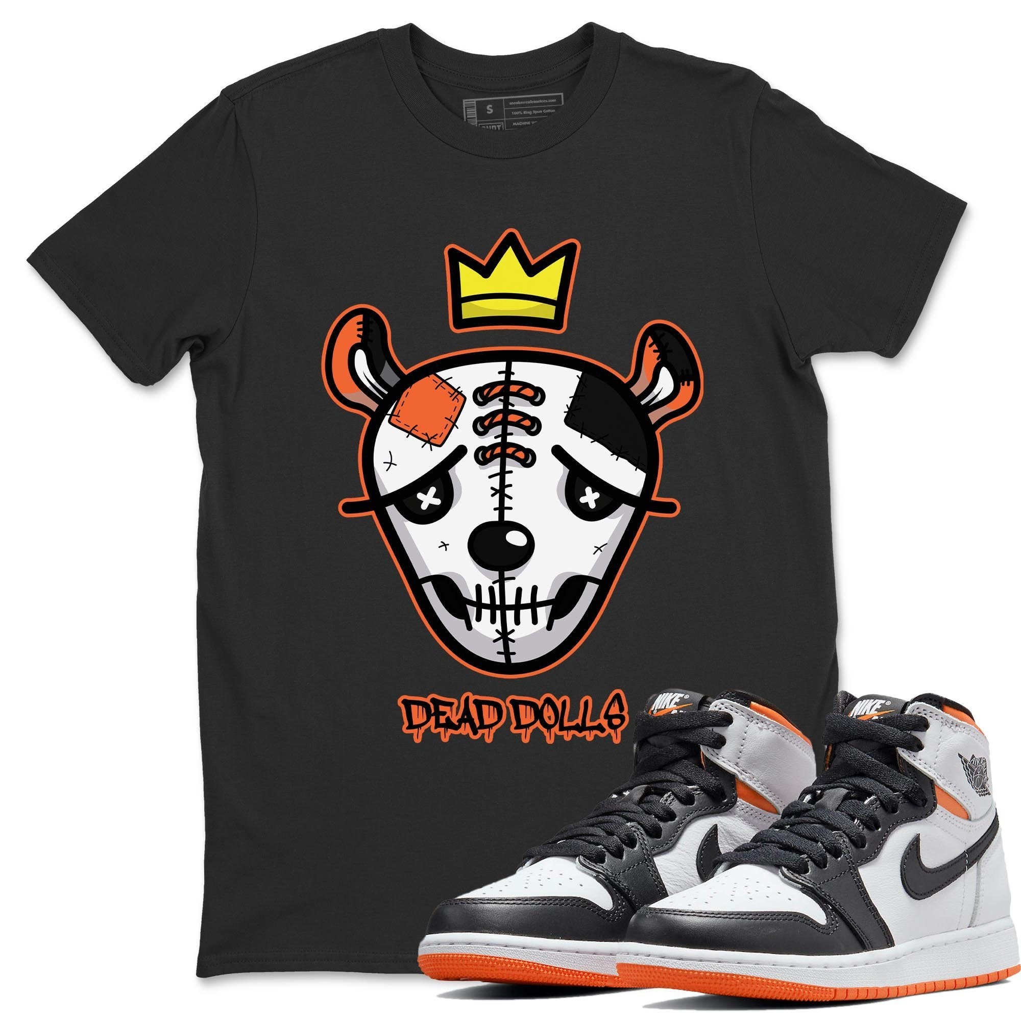 Jordan 1 Electro Orange Sneaker Matching T-Shirt Dead Dolls Face Sneaker Tees Jordan 1 Electro Orange Sneaker Release Tees Crew Neck Tees