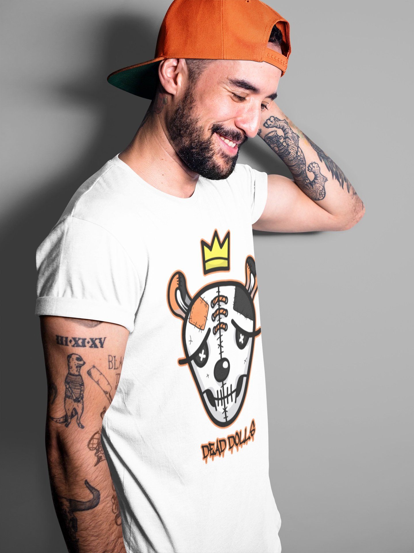 Jordan 1 Electro Orange Sneaker Matching T-Shirt Dead Dolls Face Sneaker Tees Jordan 1 Electro Orange Sneaker Release Tees Crew Neck Tees