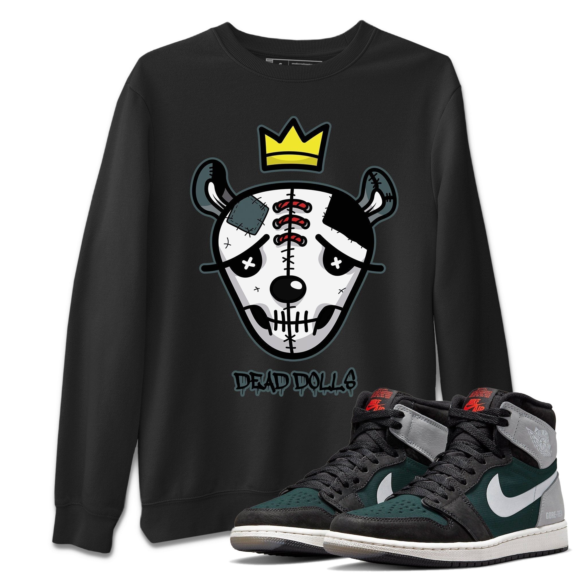 Jordan 1 Element Gore-Tex Black Grey Sneaker Matching T-Shirt Dead Dolls Face Sneaker Tees Jordan 1 Element Gore-Tex Black Grey Sneaker Release Tees Crew Neck Tees