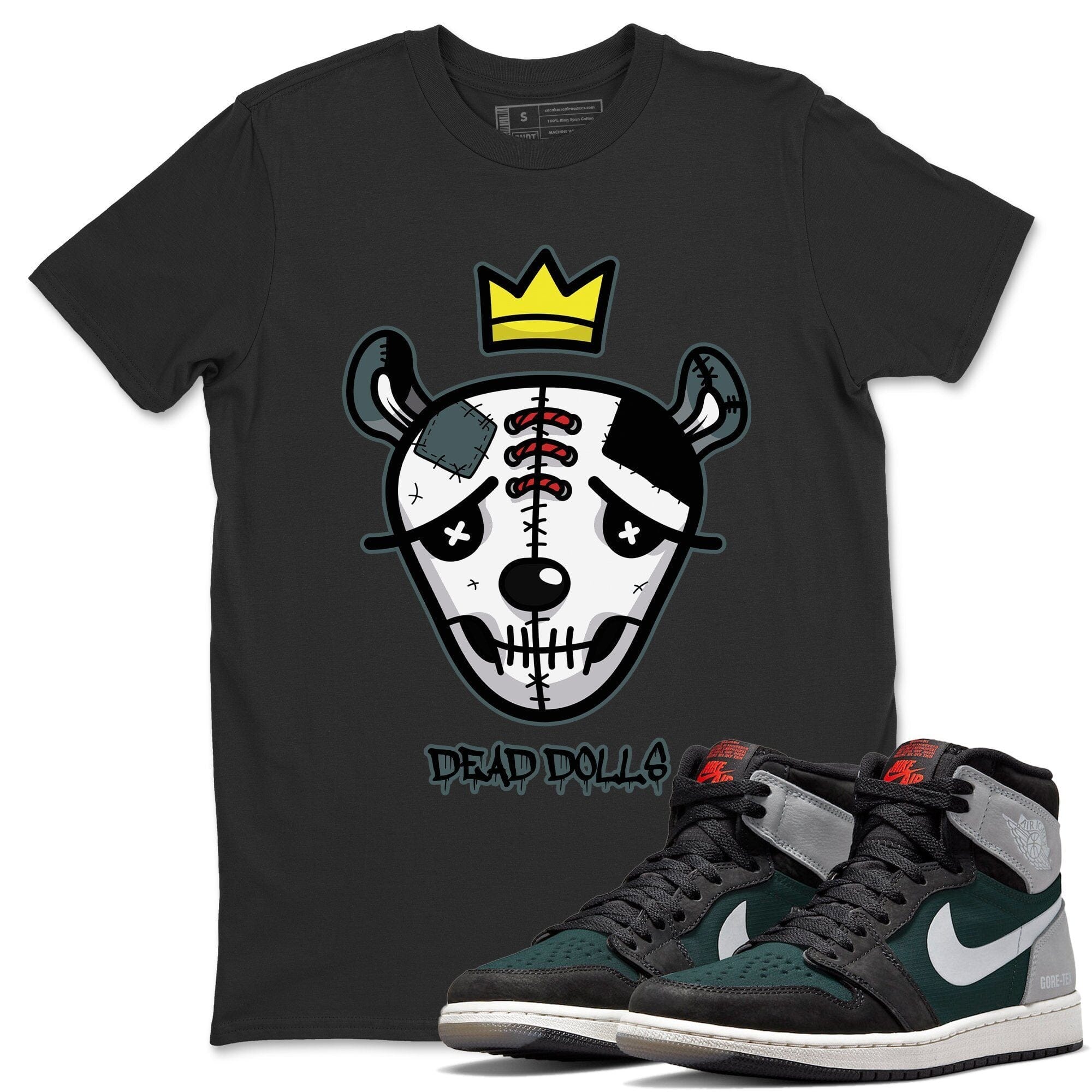 Jordan 1 Element Gore-Tex Black Grey Sneaker Matching T-Shirt Dead Dolls Face Sneaker Tees Jordan 1 Element Gore-Tex Black Grey Sneaker Release Tees Crew Neck Tees