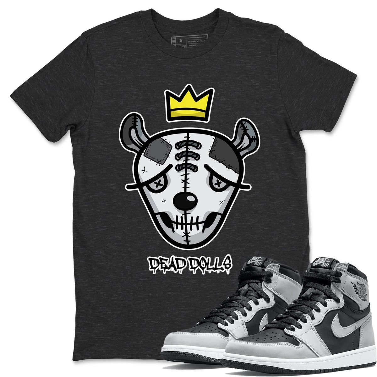 Jordan 1 Shadow 2.0 Shirt To Match Jordans Dead Dolls Face Sneaker Tees Jordan 1 Shadow 2.0 Drip Gear Zone Sneaker Matching Clothing Unisex Shirts