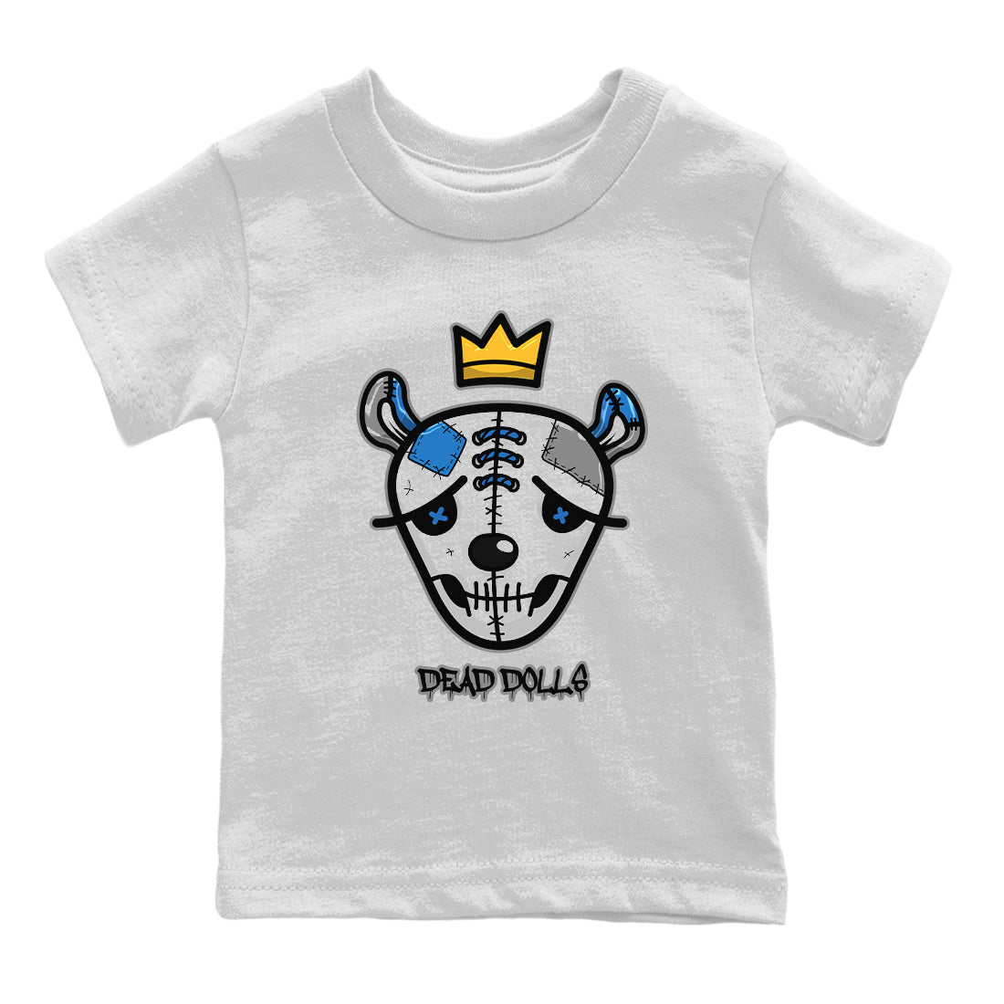 Jordan 1 True Blue Sneaker Matching T-Shirt Dead Dolls Face Sneaker Tees Jordan 1 True Blue Sneaker Release Tees Kids Shirts