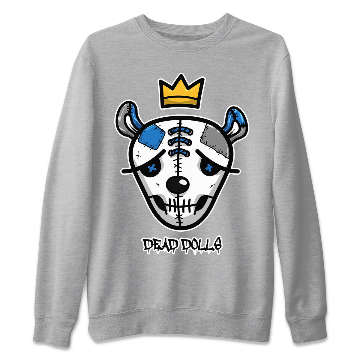 Jordan 1 True Blue Sneaker Matching T-Shirt Dead Dolls Face Sneaker Tees Jordan 1 True Blue Sneaker Release Tees Crew Neck Tees