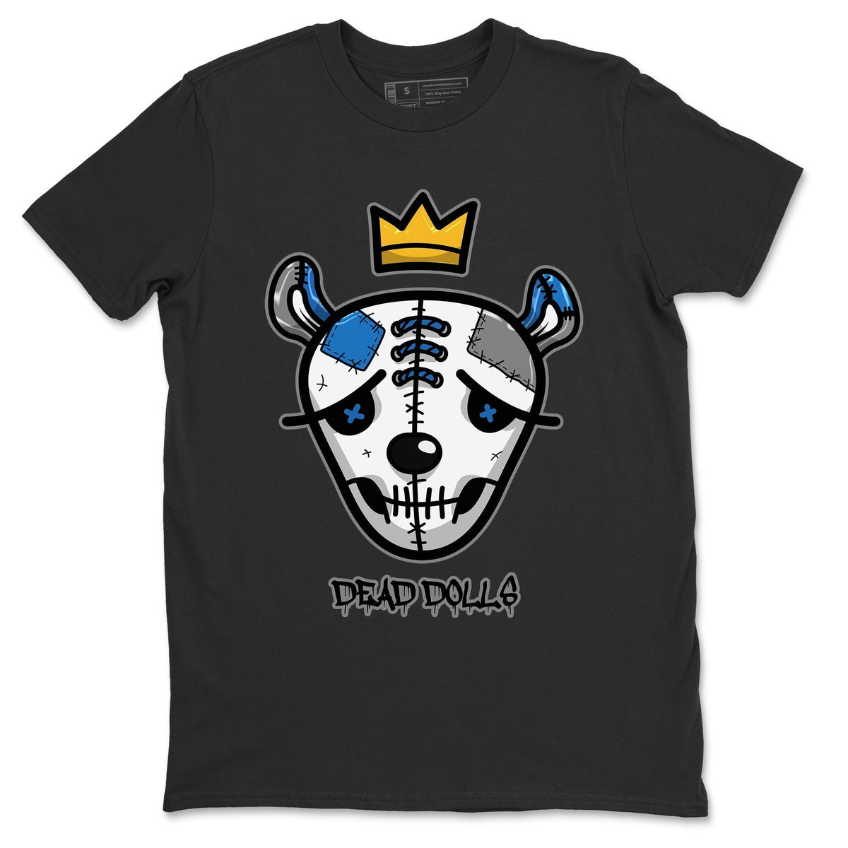 Jordan 1 True Blue Sneaker Matching T-Shirt Dead Dolls Face Sneaker Tees Jordan 1 True Blue Sneaker Release Tees Crew Neck Tees