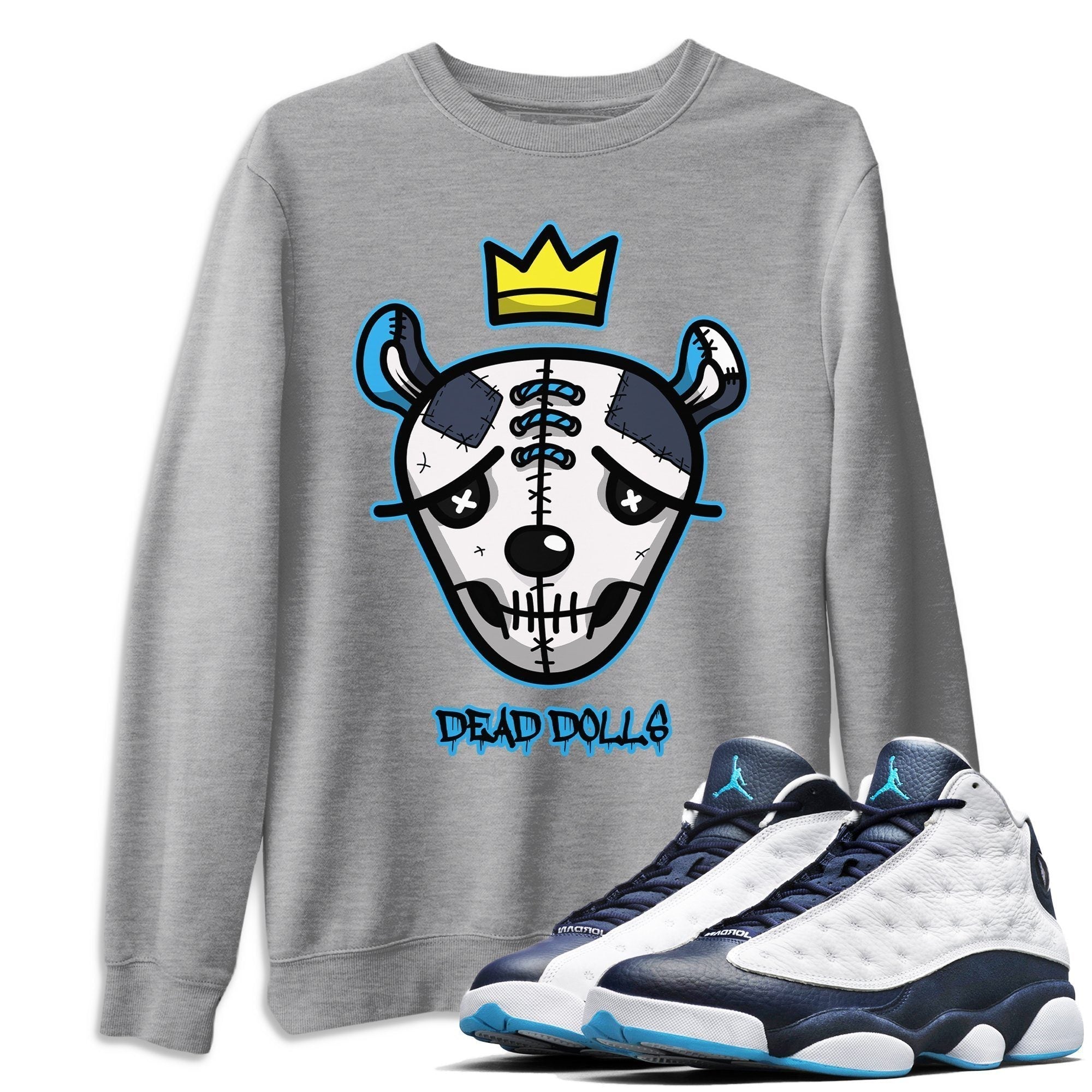 Jordan 13 Obsidian Shirt To Match Jordans Dead Dolls Face Sneaker Tees Jordan 13 Obsidian Drip Gear Zone Sneaker Matching Clothing Unisex Shirts