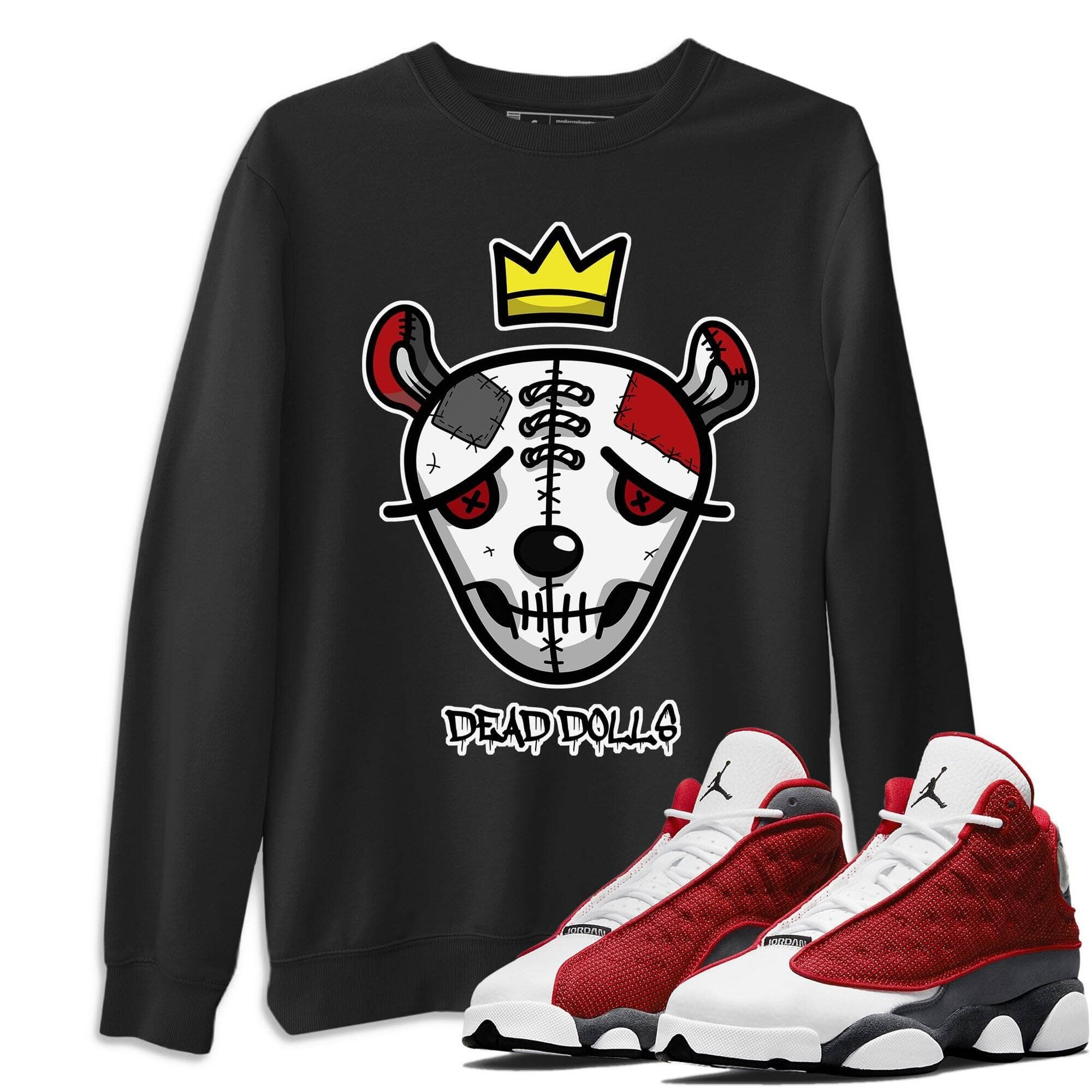 Jordan 13 Red Flint Shirt To Match Jordans Dead Dolls Face Sneaker Tees Jordan 13 Red Flint Drip Gear Zone Sneaker Matching Clothing Unisex Shirts