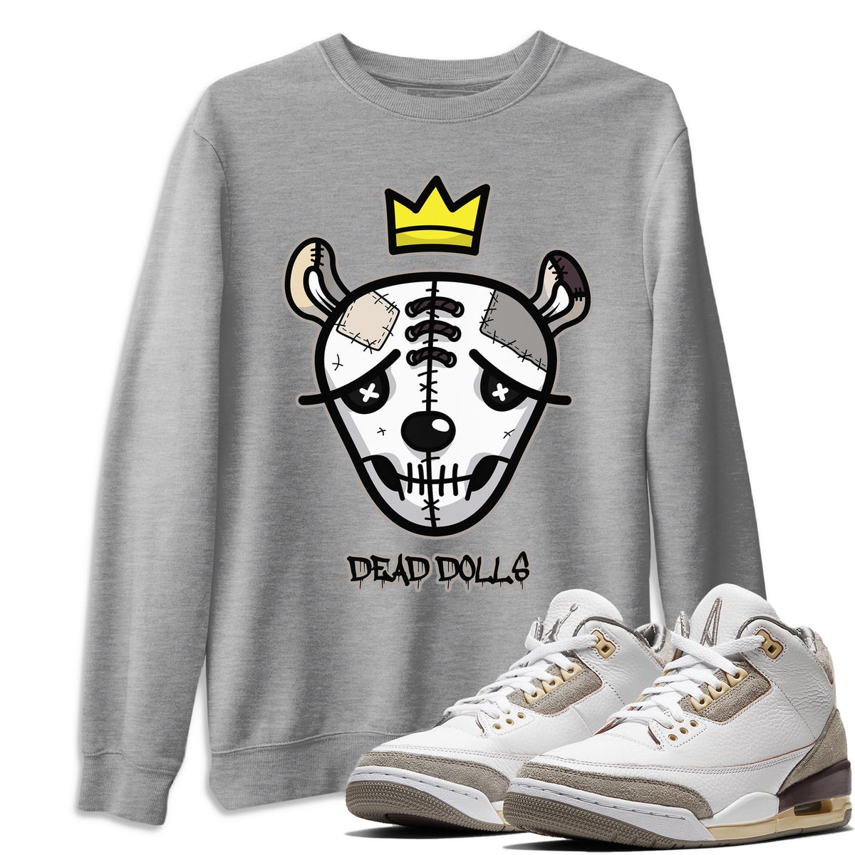 Jordan 3 A Ma Maniere Shirt To Match Jordans Dead Dolls Face Sneaker Tees Jordan 3 A Ma Maniere Drip Gear Zone Sneaker Matching Clothing Unisex Shirts
