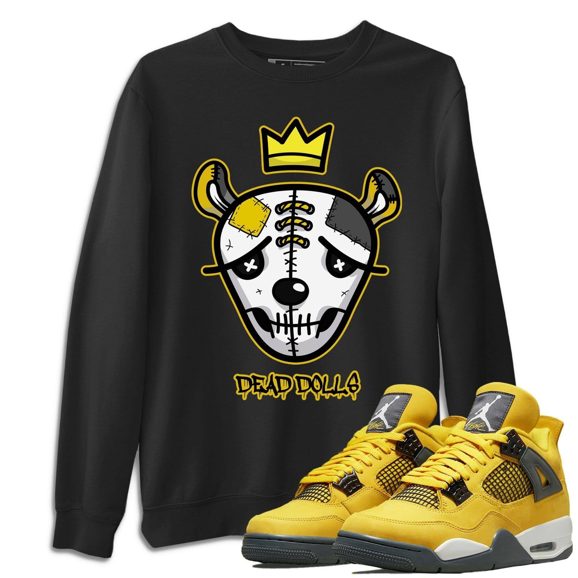 Jordan 4 Lightning Shirt To Match Jordans Dead Dolls Face Sneaker Tees Jordan 4 Lightning Drip Gear Zone Sneaker Matching Clothing Unisex Shirts