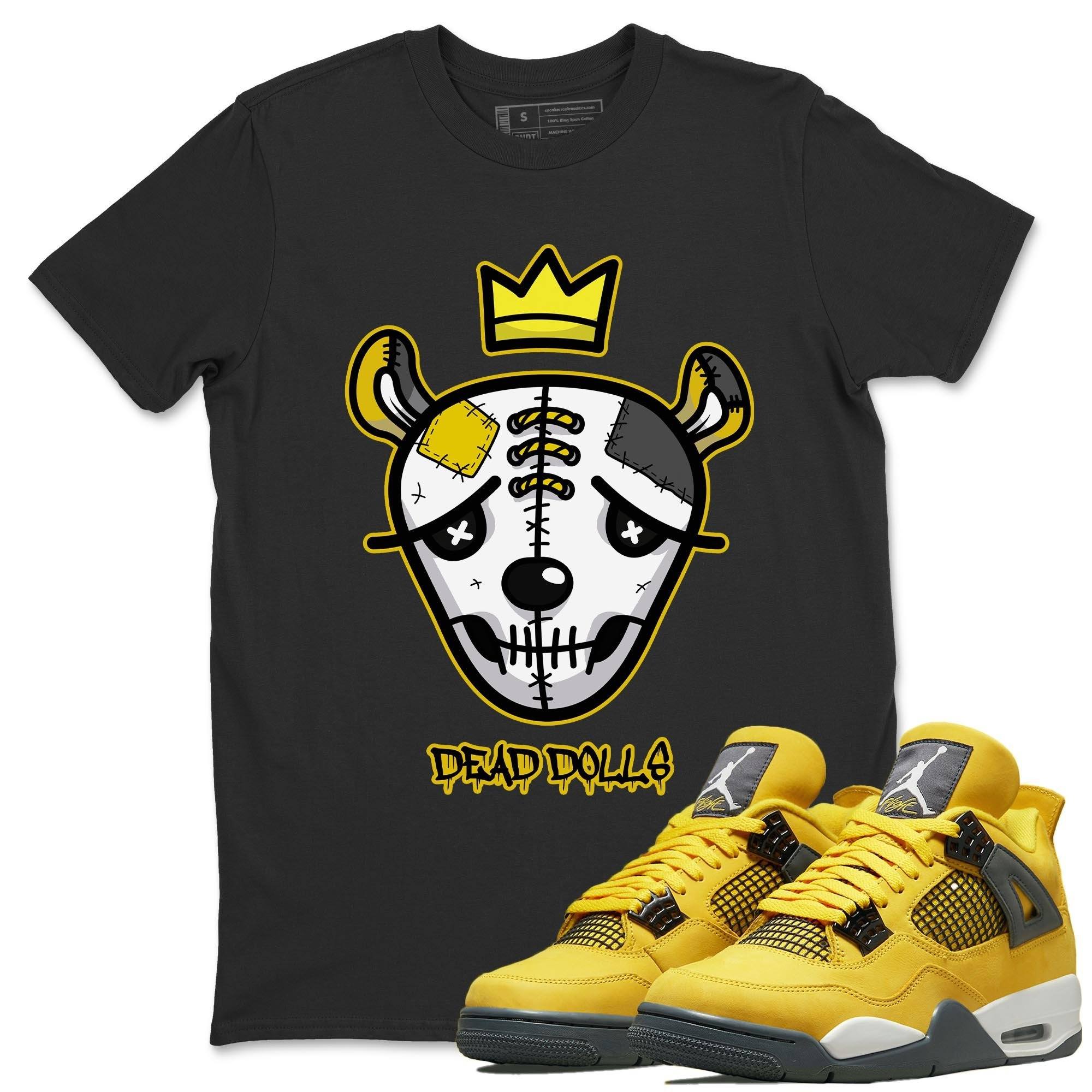 Jordan 4 Lightning Shirt To Match Jordans Dead Dolls Face Sneaker Tees Jordan 4 Lightning Drip Gear Zone Sneaker Matching Clothing Unisex Shirts