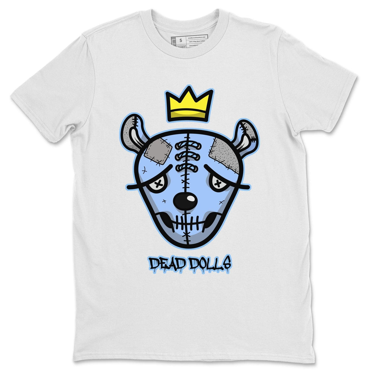 Jordan 4 University Blue Shirt To Match Jordans Dead Dolls Face Sneaker Tees Jordan 4 University Blue Drip Gear Zone Sneaker Matching Clothing Unisex Shirts