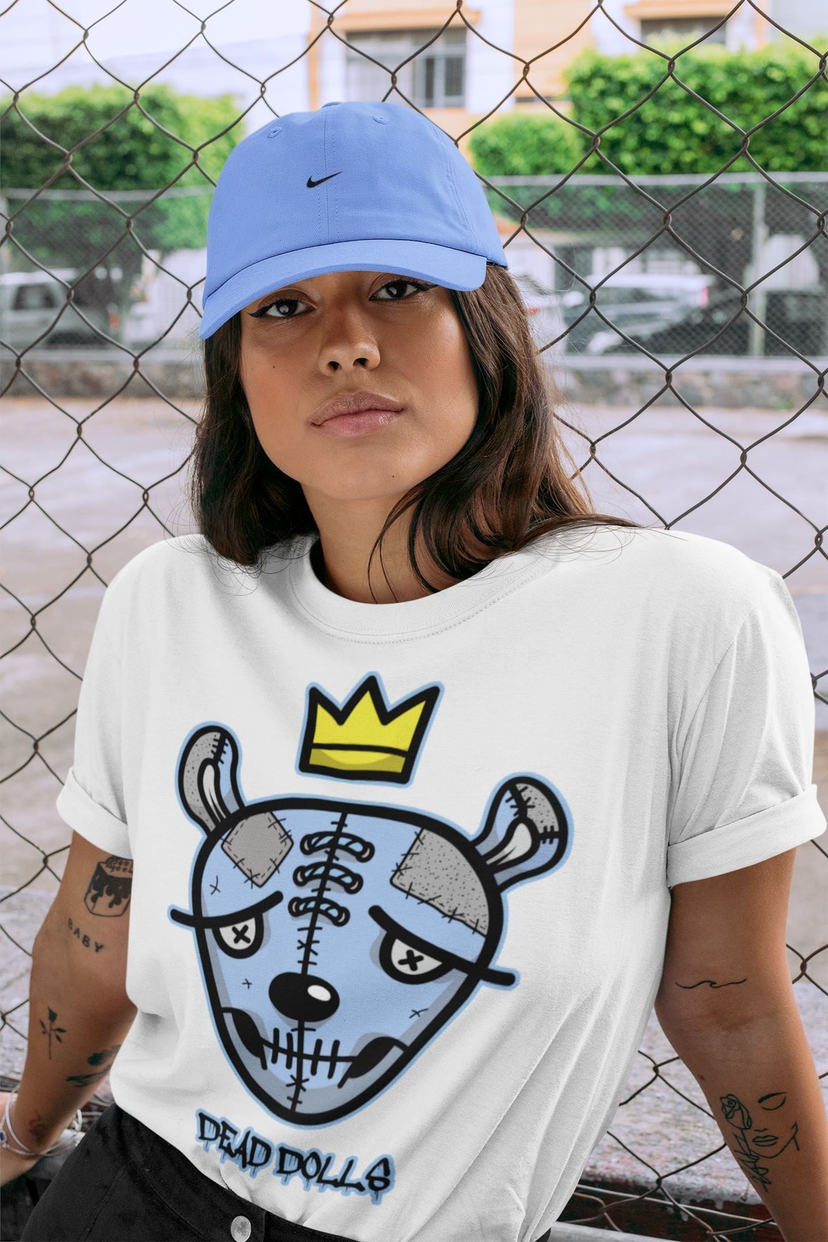 Jordan 4 University Blue Shirt To Match Jordans Dead Dolls Face Sneaker Tees Jordan 4 University Blue Drip Gear Zone Sneaker Matching Clothing Unisex Shirts