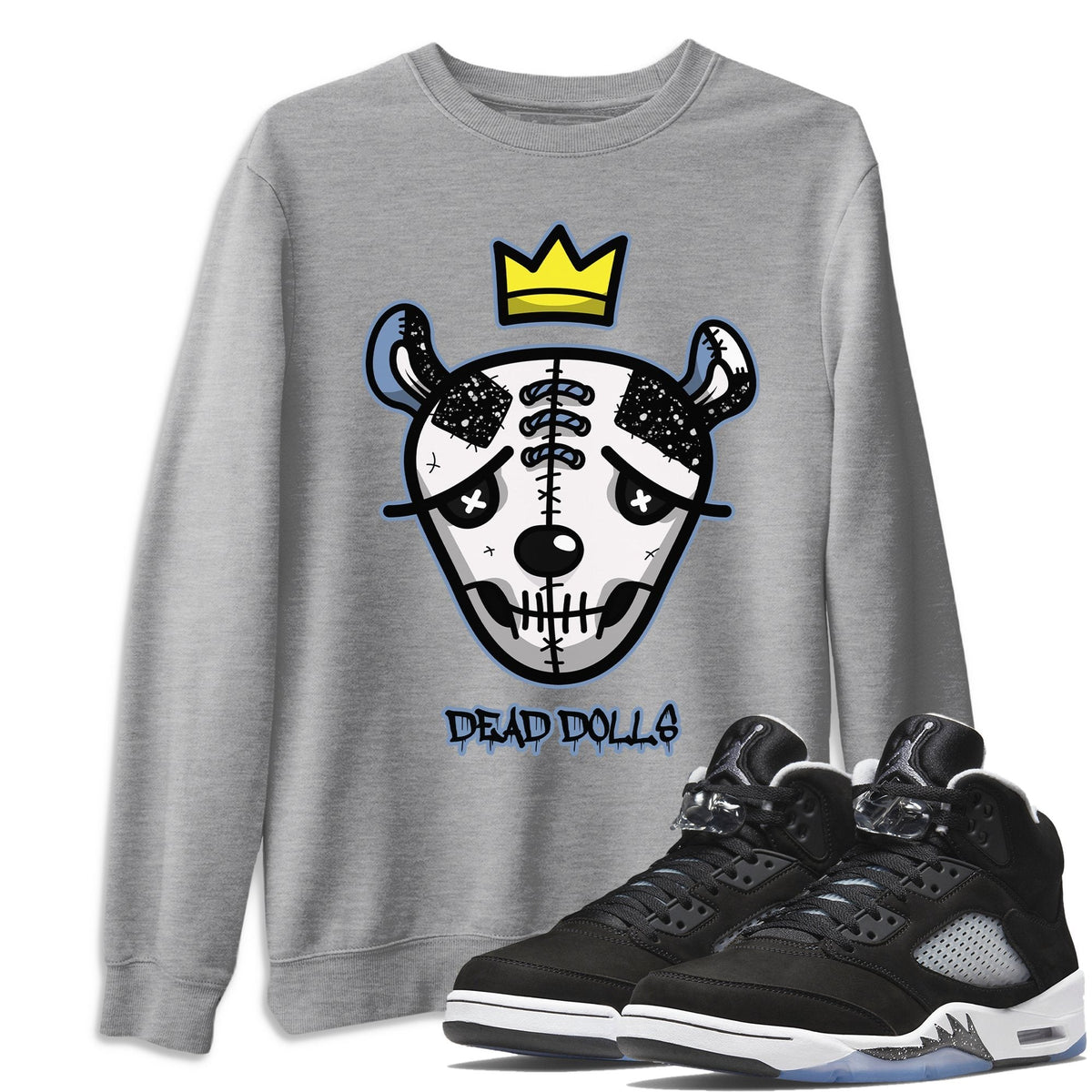 Jordan 5 Moonlight Shirt To Match Jordans Dead Dolls Face Sneaker Tees Jordan 5 Moonlight Drip Gear Zone Sneaker Matching Clothing Unisex Shirts