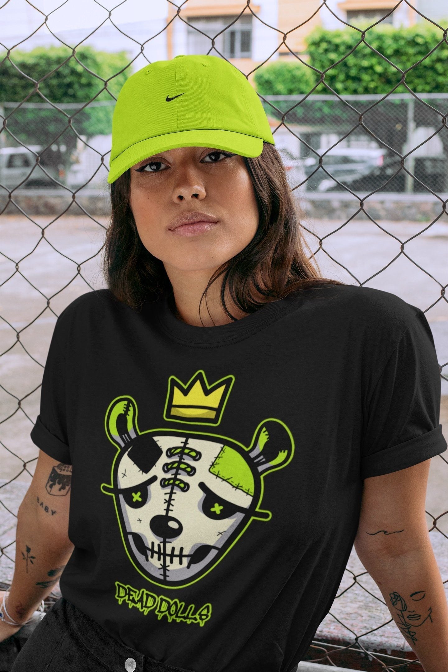 Jordan 6 Electric Green Shirt To Match Jordans Dead Dolls Face Sneaker Tees Jordan 6 Electric Green Drip Gear Zone Sneaker Matching Clothing Unisex Shirts