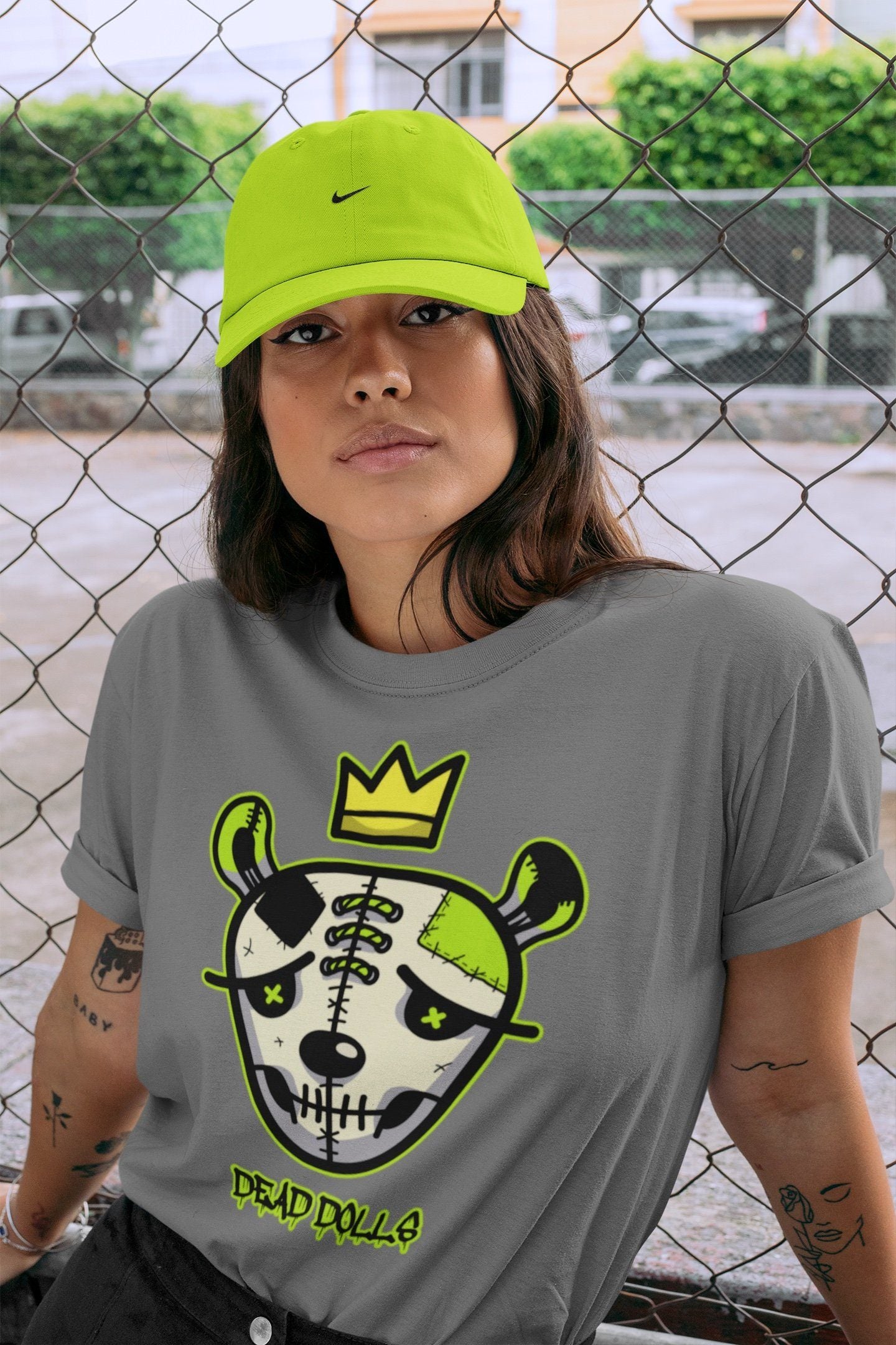 Jordan 6 Electric Green Shirt To Match Jordans Dead Dolls Face Sneaker Tees Jordan 6 Electric Green Drip Gear Zone Sneaker Matching Clothing Unisex Shirts